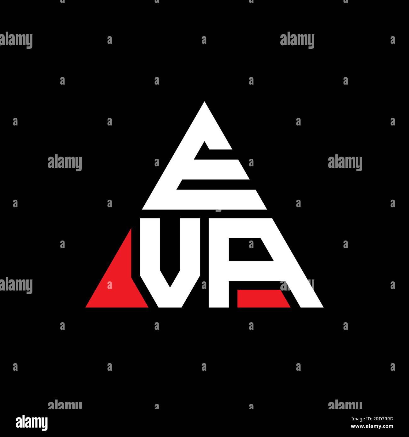 Logo de lettre triangle EVA avec forme de triangle. Monogramme de logo de triangle EVA. Modèle de logo vecteur triangle EVA avec couleur rouge. EVA triangul Illustration de Vecteur