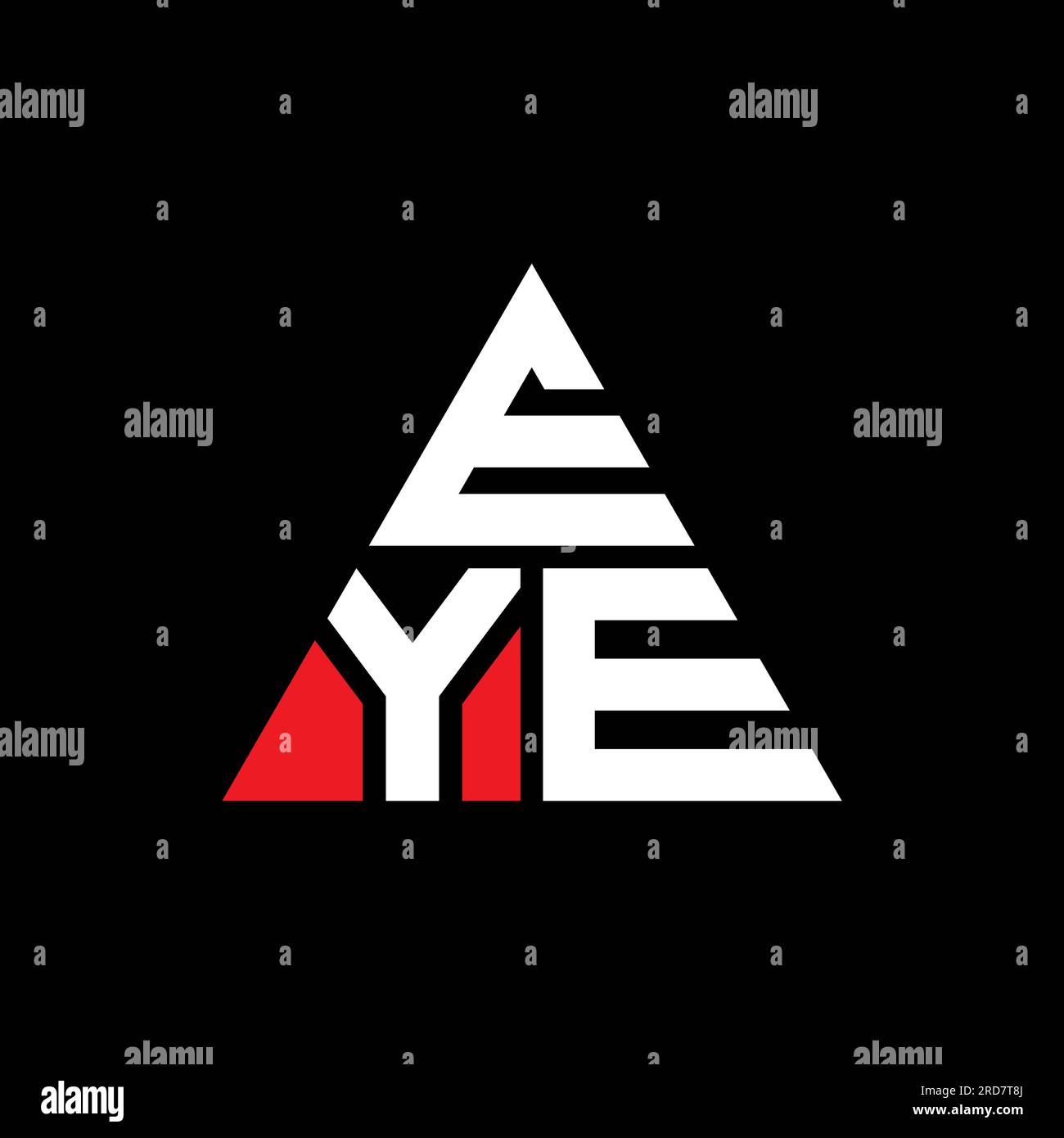 Logo en forme de triangle POUR LES YEUX. Monogramme de logo de triangle D'OEIL. Modèle de logo vectoriel de triangle D'OEIL avec la couleur rouge. Triangul OCULAIRE Illustration de Vecteur