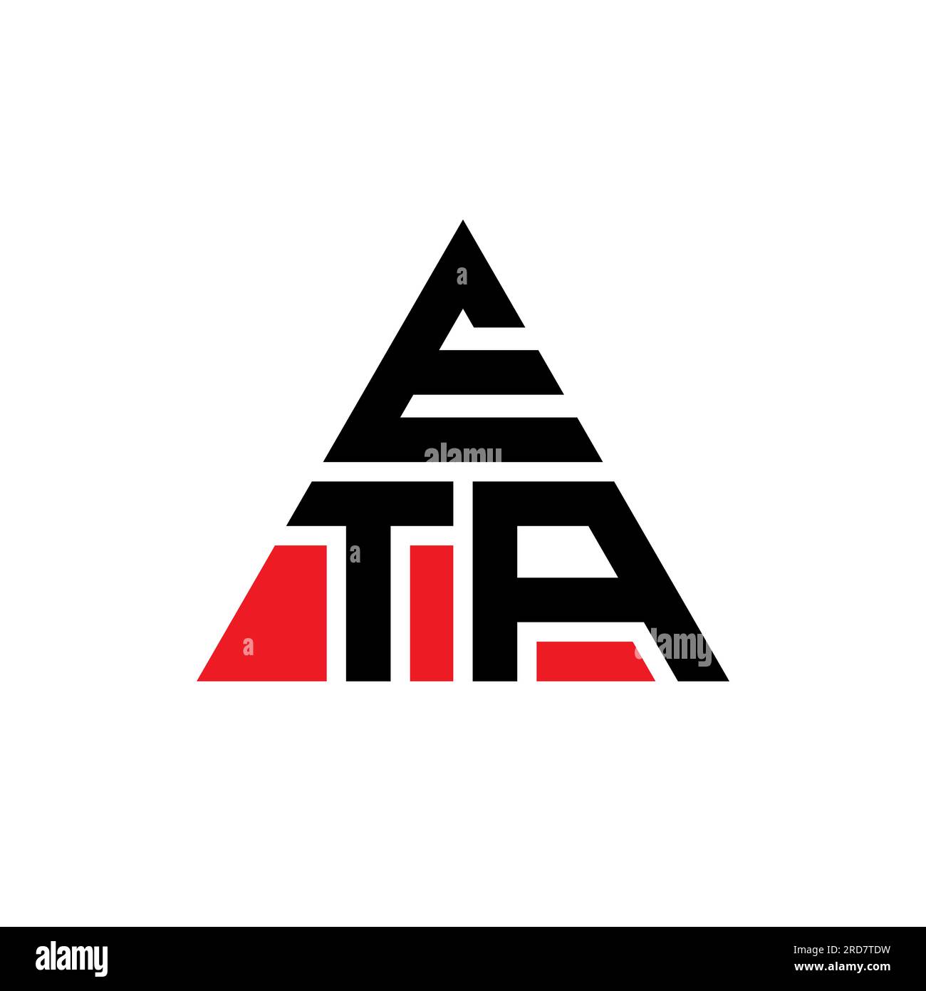 Logo de lettre triangle ETA avec forme de triangle. Monogramme de logo triangle ETA. Modèle de logo vecteur triangle ETA avec couleur rouge. ETA triangul Illustration de Vecteur