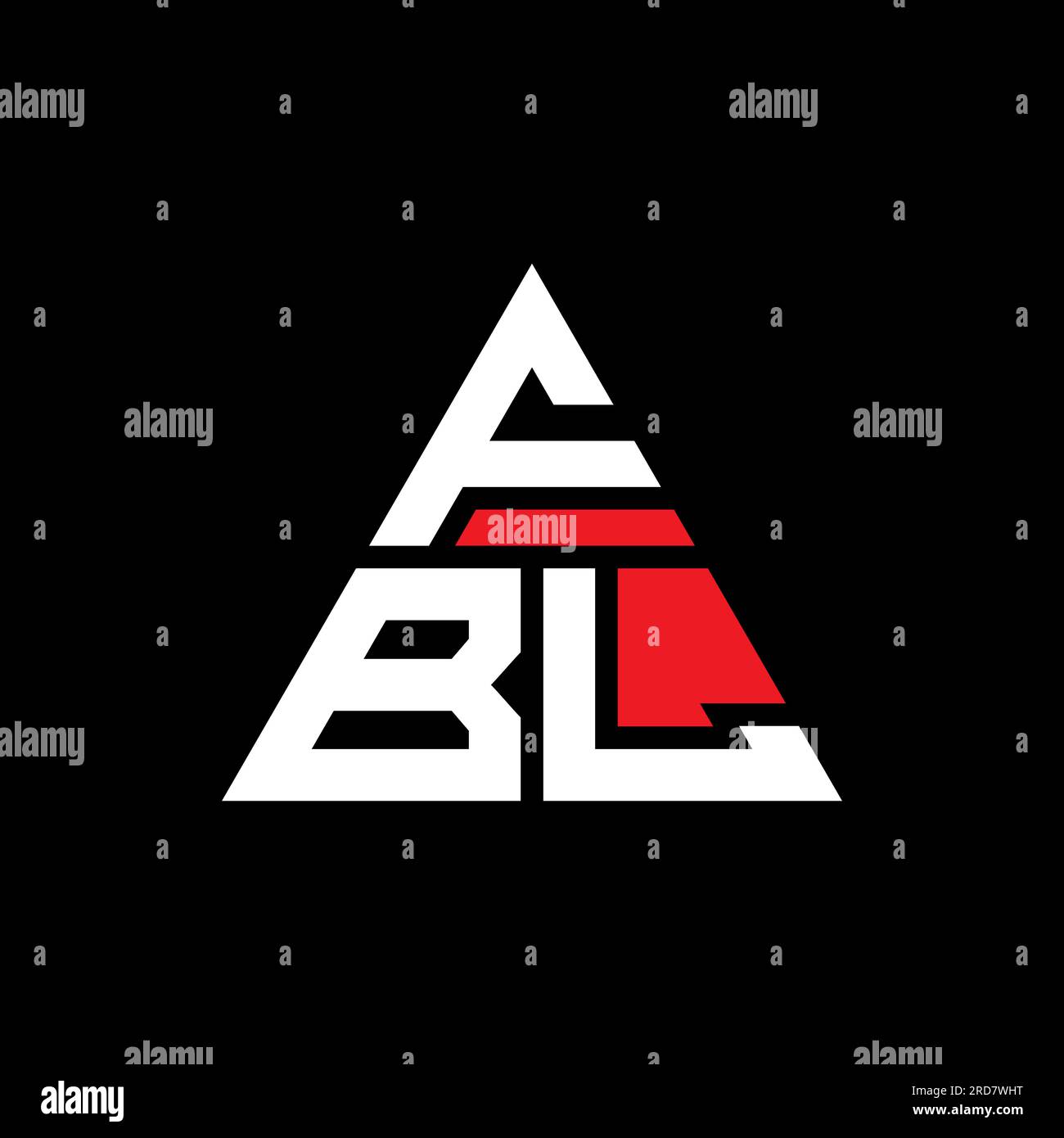Logo de lettre triangle FBL avec forme de triangle. Monogramme de logo triangle FBL. Modèle de logo vecteur triangle FBL avec couleur rouge. FBL triangul Illustration de Vecteur