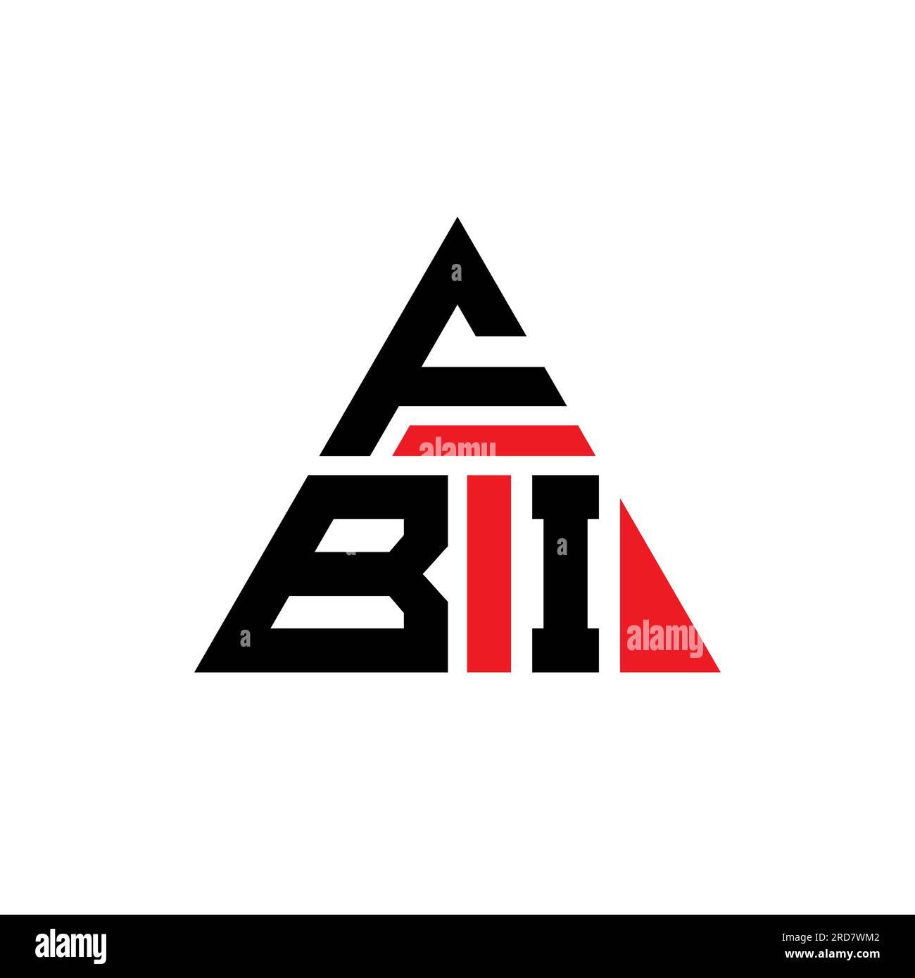 Logo de lettre triangle FBI avec forme de triangle. Monogramme de logo triangle FBI. Modèle de logo vecteur triangle FBI avec la couleur rouge. Triangul du FBI Illustration de Vecteur