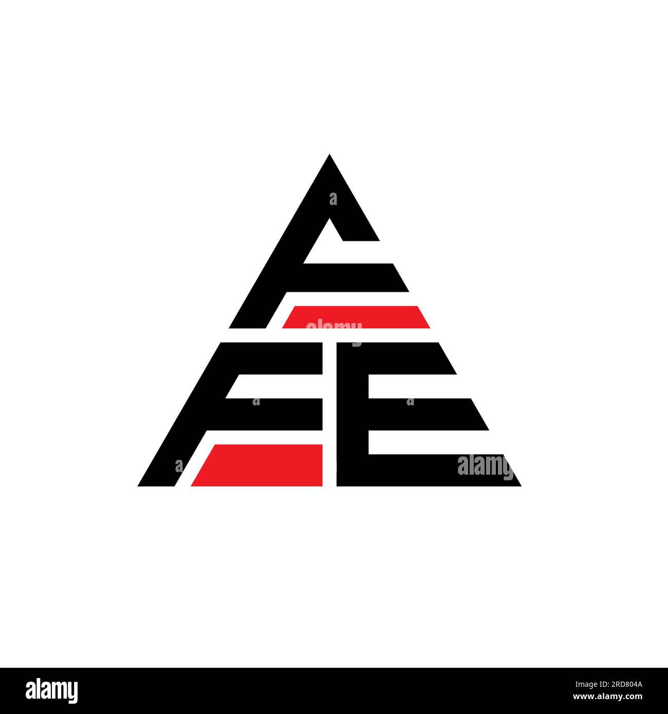 Logo de lettre triangle FFE avec forme de triangle. Monogramme de logo triangle FFE. Modèle de logo vectoriel triangle FFE avec couleur rouge. FFE triangul Illustration de Vecteur