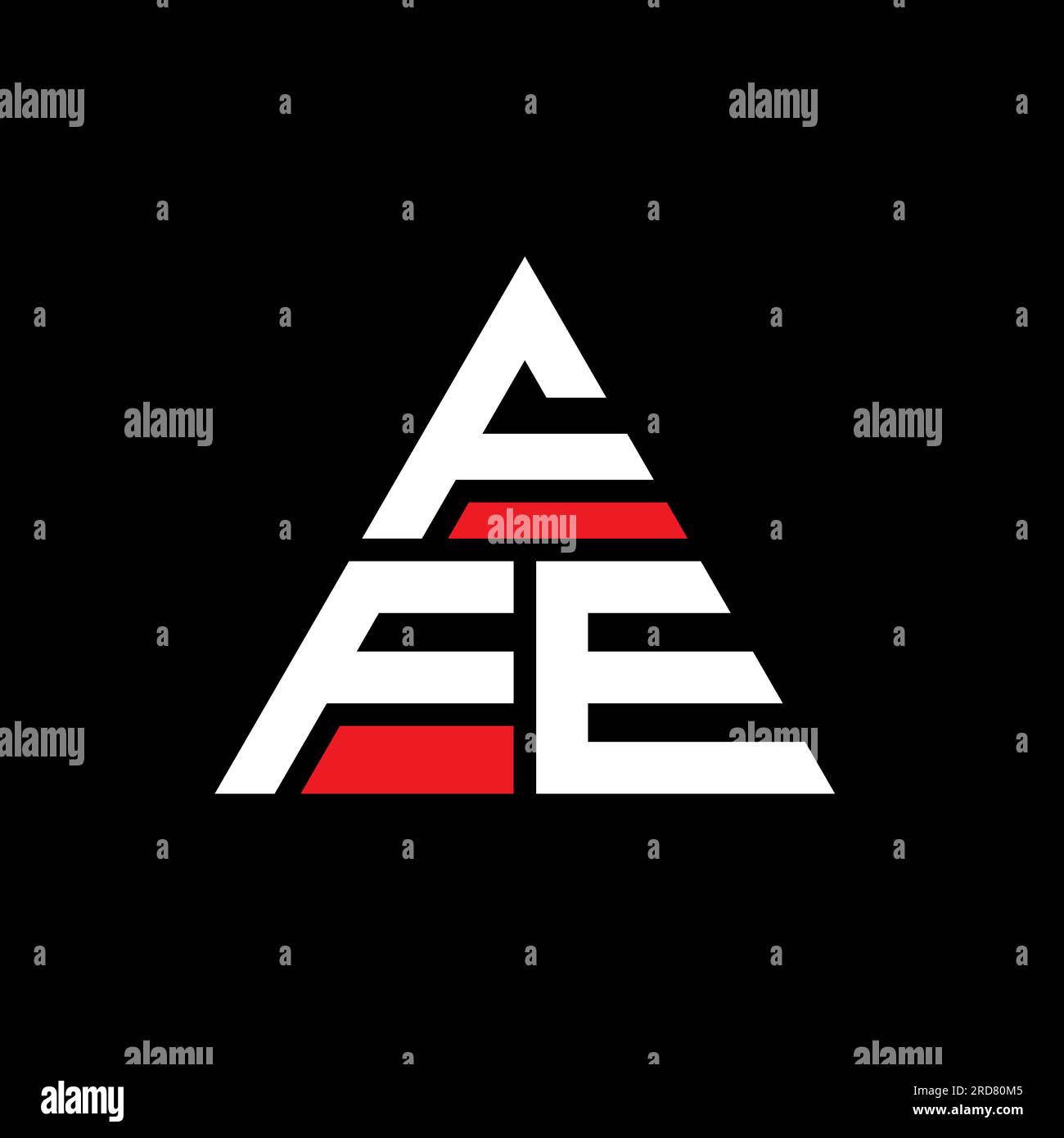 Logo de lettre triangle FFE avec forme de triangle. Monogramme de logo triangle FFE. Modèle de logo vectoriel triangle FFE avec couleur rouge. FFE triangul Illustration de Vecteur