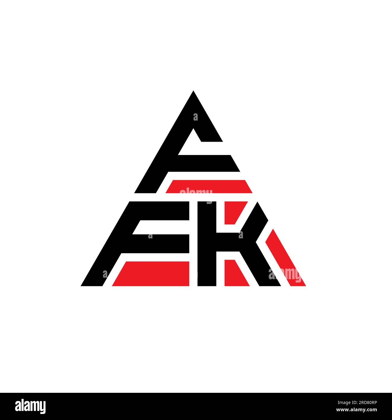 Logo de lettre triangle FFK avec forme de triangle. Monogramme de logo triangle FFK. Modèle de logo vectoriel triangle FFK avec couleur rouge. FFK triangul Illustration de Vecteur