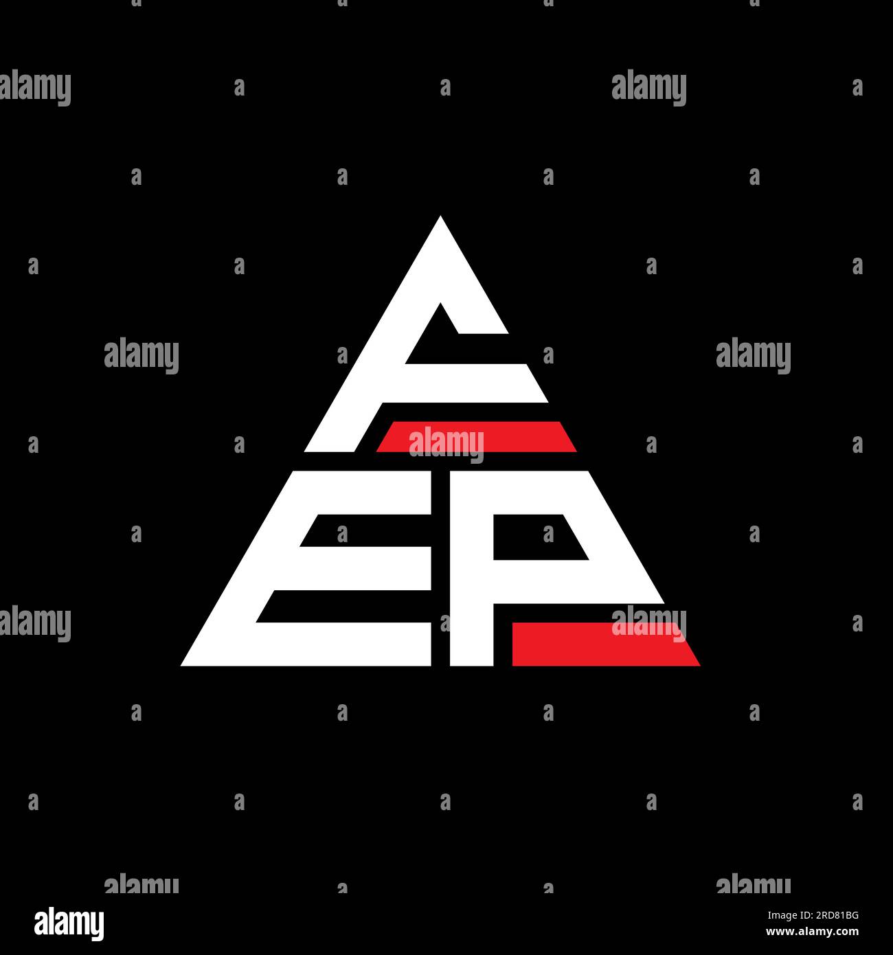 Logo en forme de triangle FEP. Monogramme de logo triangle FEP. Modèle de logo vecteur triangle FEP avec couleur rouge. FEP triangul Illustration de Vecteur