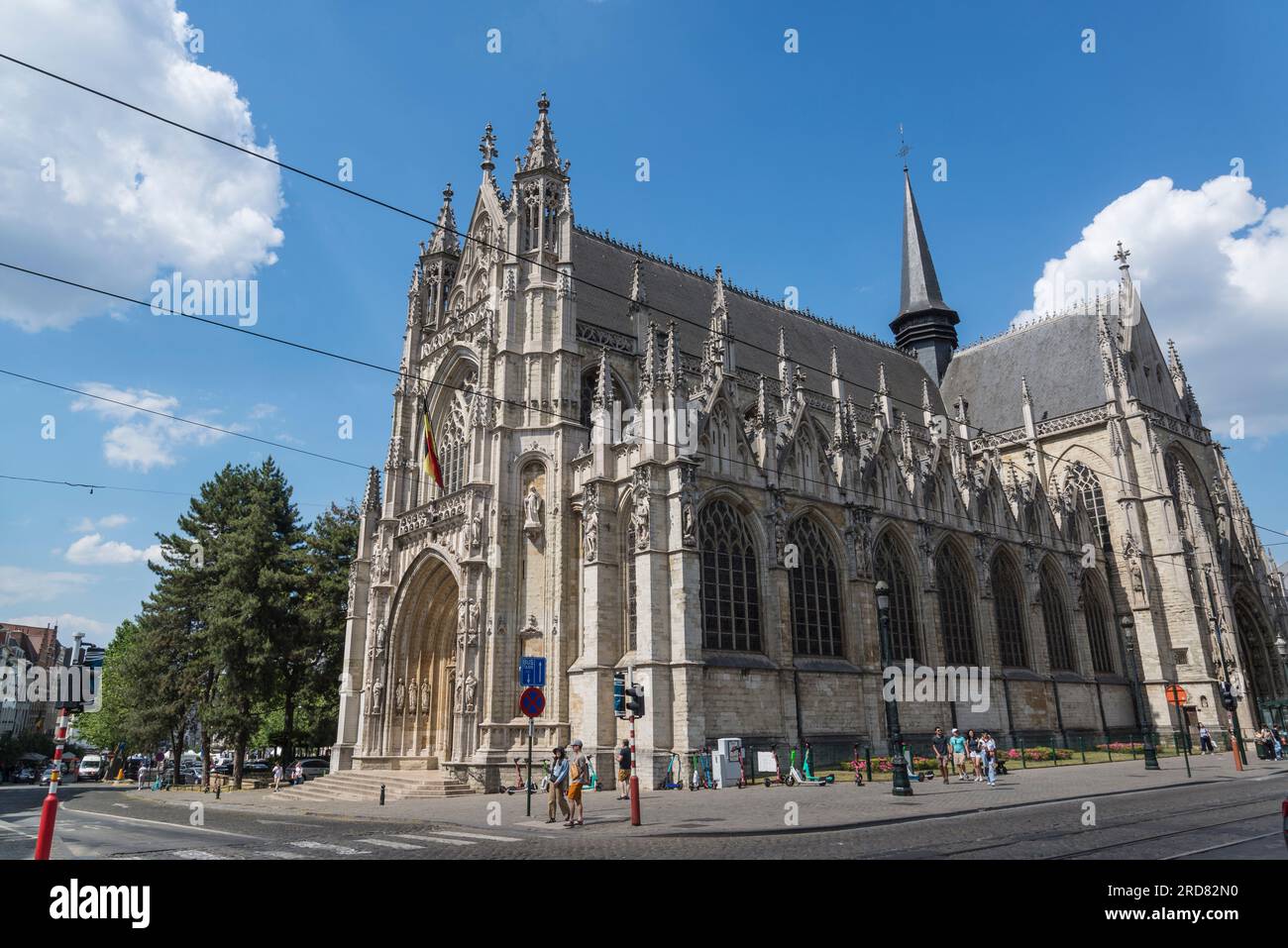 Église notre-Dame des victoires au Sablon, église catholique romaine construite en style gothique au 15e siècle, Bruxelles, Belgique, Bruxelles, Belgique Banque D'Images