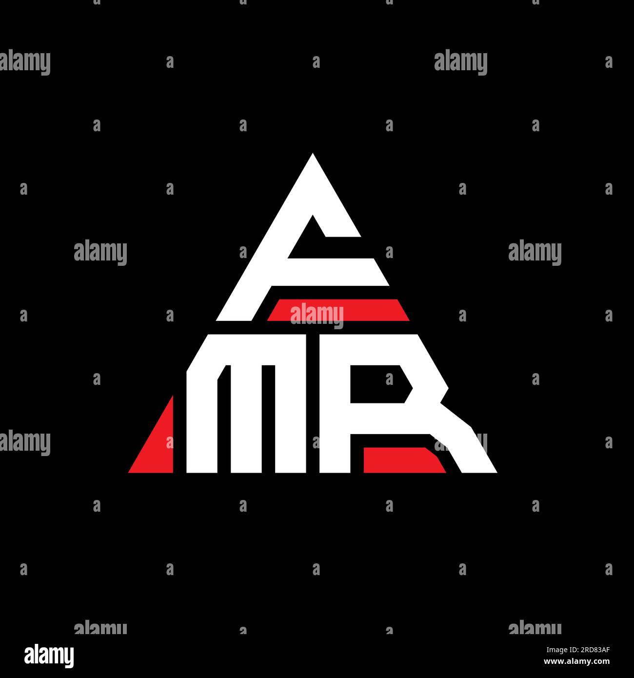 Logo FMR lettre triangle avec forme de triangle. Monogramme de logo triangle FMR. Modèle de logo vecteur triangle FMR avec couleur rouge. Triangul FMR Illustration de Vecteur