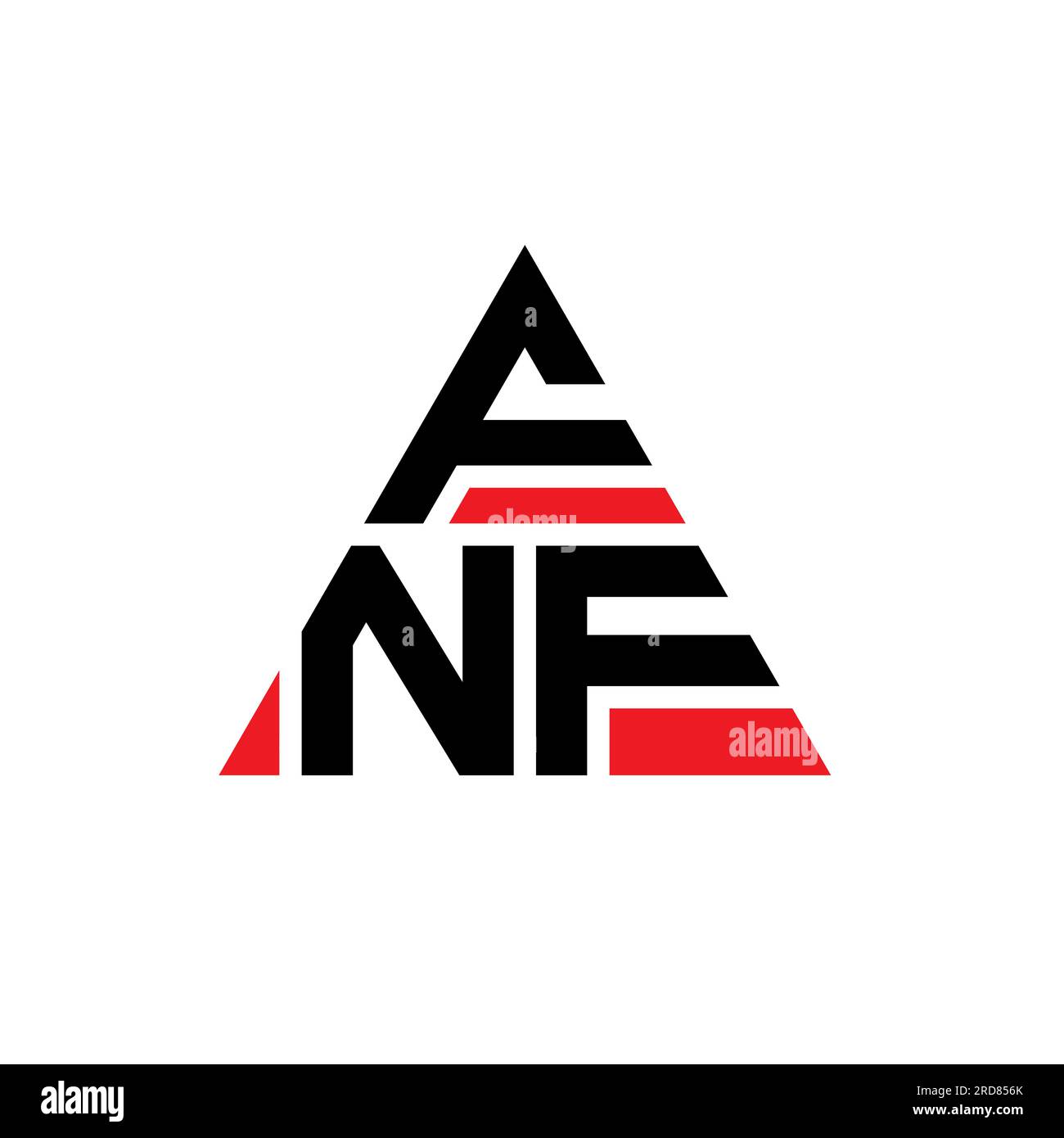 Logo de lettre triangle FNF avec forme de triangle. Monogramme de logo triangle FNF. Modèle de logo vecteur triangle FNF avec couleur rouge. FNF triangul Illustration de Vecteur