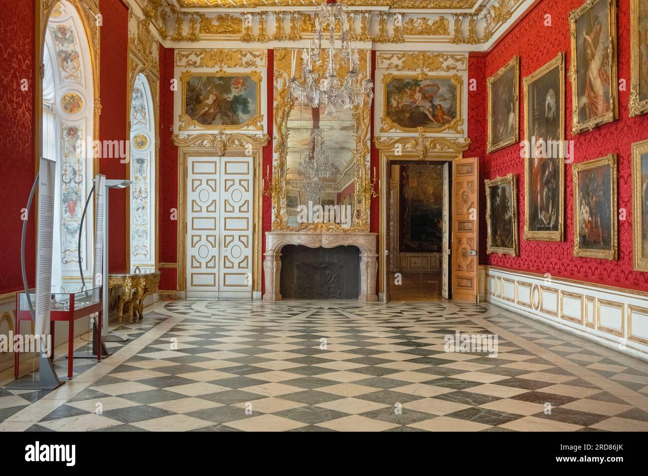 Allemagne, Bavière, Munich, Palais Schleissheim, le Neues Schloss ou Nouveau Château, la Grande Galerie, Galerie de photos créée par l'électeur Max Emanuel et Banque D'Images