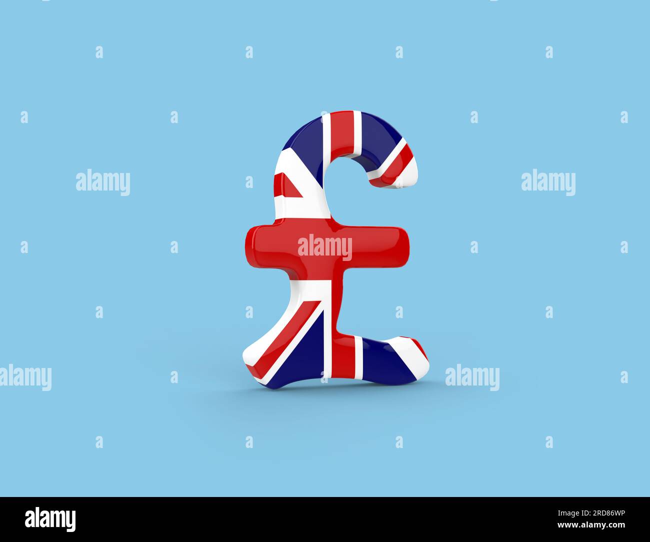 Illustration 3D du symbole de livre sterling Banque D'Images