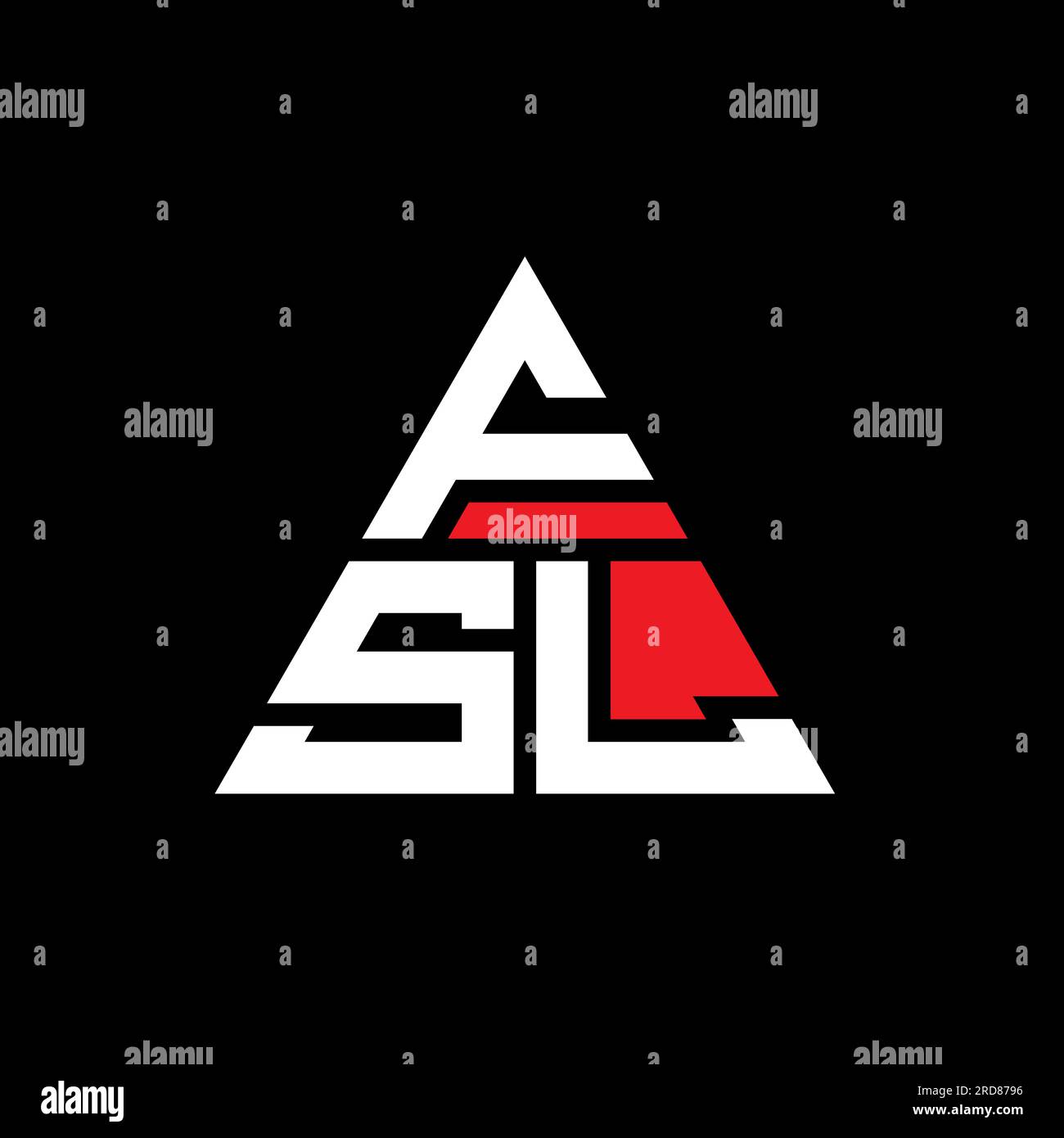 Logo de lettre triangle FSL avec forme de triangle. Monogramme de logo triangle FSL. Modèle de logo vecteur triangle FSL avec couleur rouge. FSL triangul Illustration de Vecteur