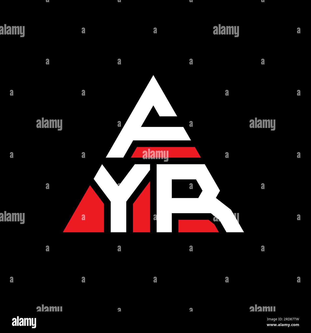 Logo de lettre triangle FYR avec forme de triangle. Monogramme de logo triangle FYR. Modèle de logo vecteur triangle FYR avec couleur rouge. FYR triangul Illustration de Vecteur