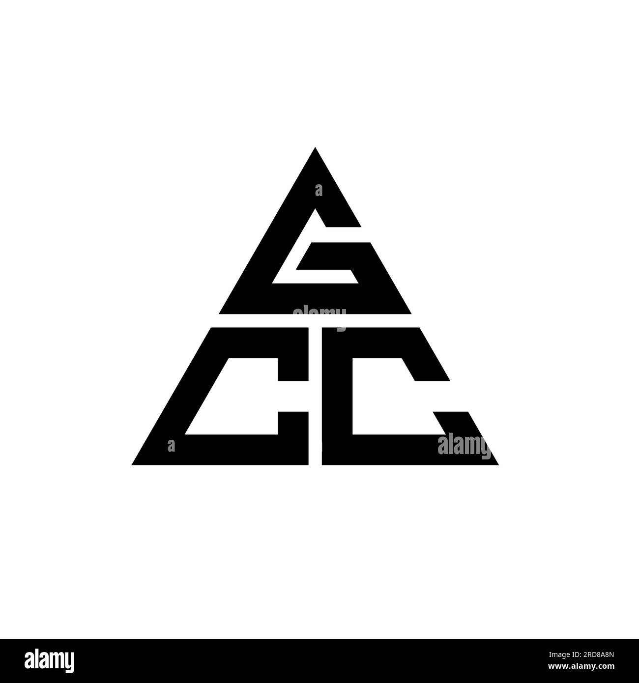 Conception de logo de lettre triangle GCC avec forme de triangle. Monogramme de conception de logo de triangle de GCC. Modèle de logo vecteur triangle GCC avec couleur rouge. GCC triangul Illustration de Vecteur