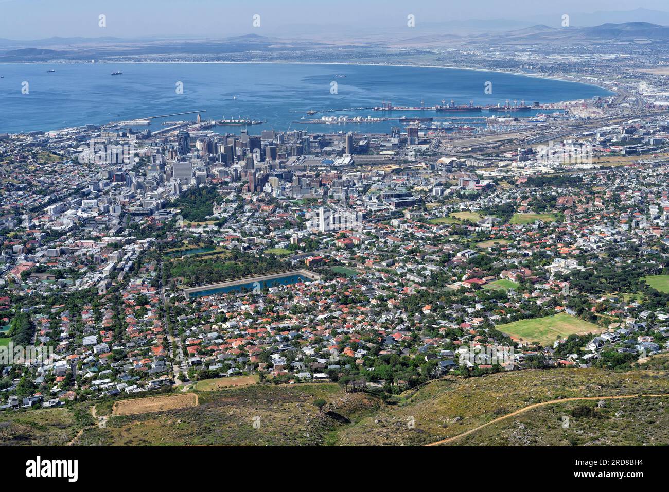 Vue du Cap depuis le sommet de Table Mountain, Cape Town, Afrique du Sud, Afrique Banque D'Images