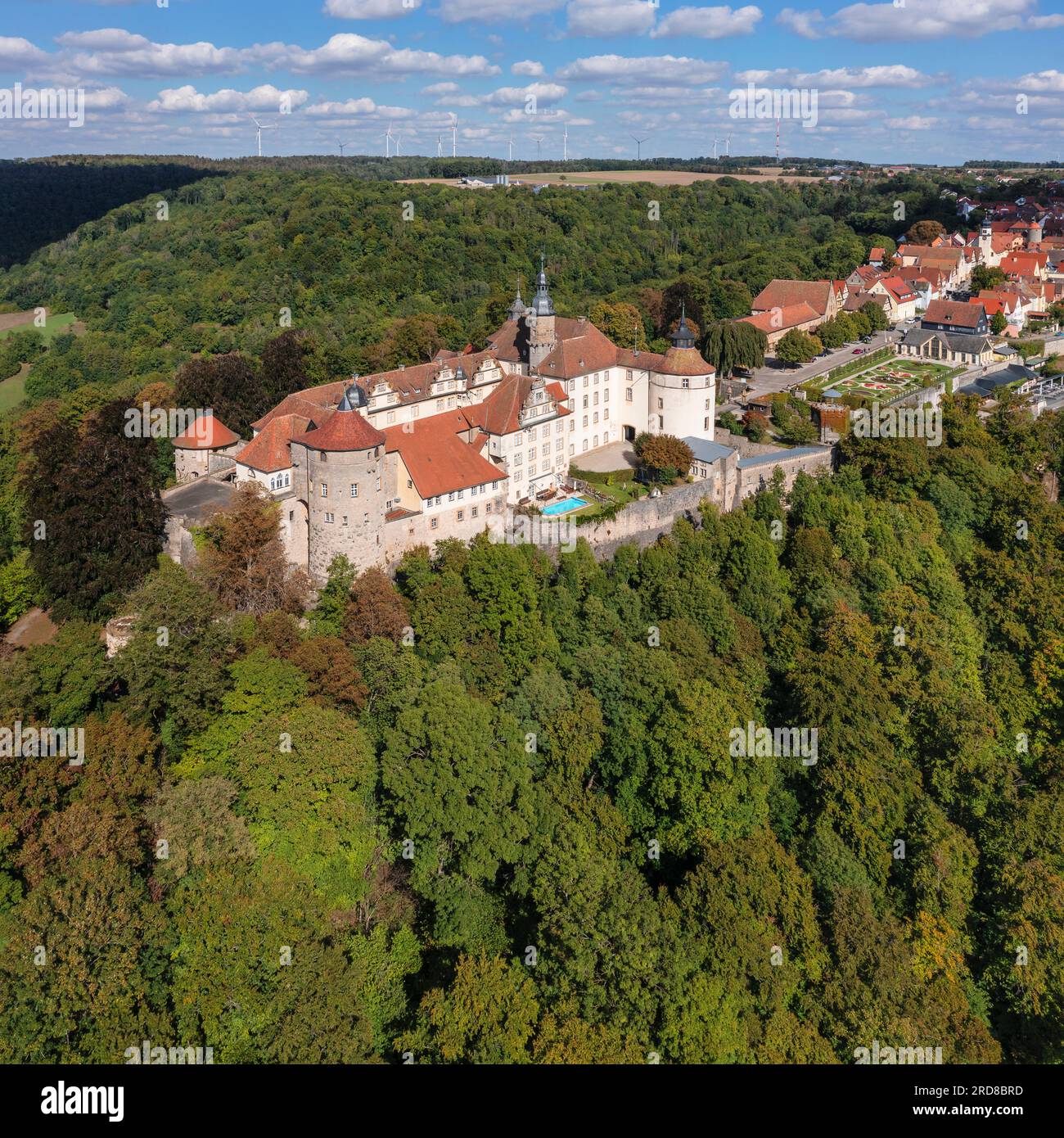 Antenne de Schloss Langenburg, Langenburg, Hohenlohe, Baden-WALrttemberg, Allemagne, Europe Banque D'Images