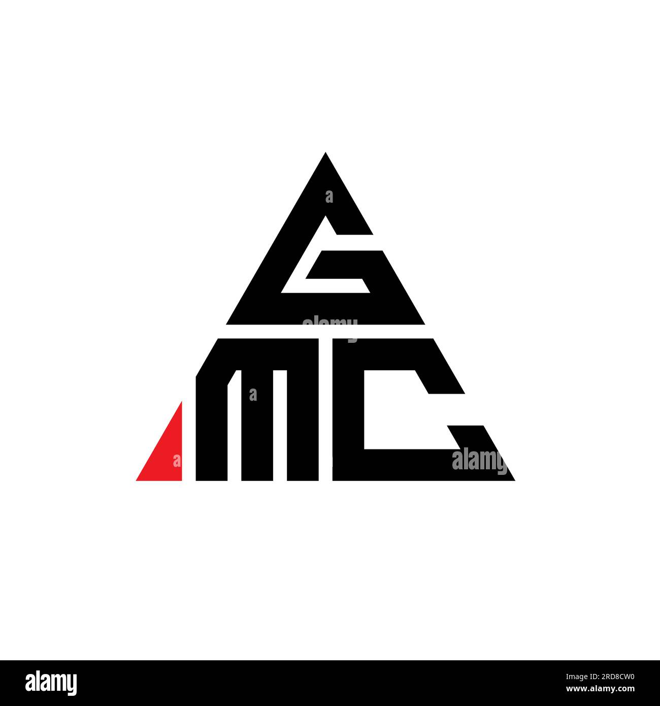Logo GMC en forme de triangle. Monogramme de logo triangulaire GMC. Modèle de logo vecteur triangle GMC avec couleur rouge. Triangul de GMC Illustration de Vecteur