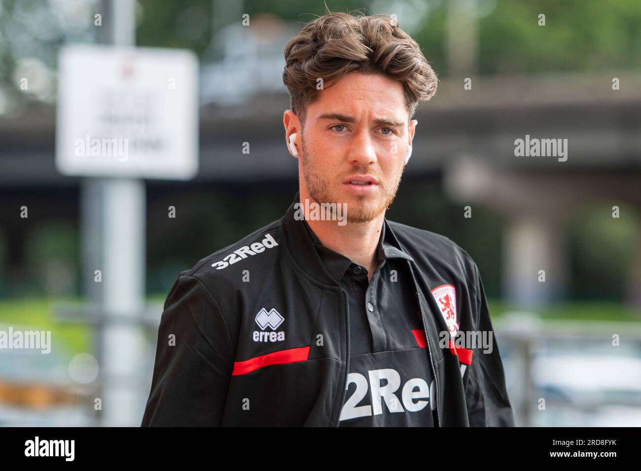 Hayden Hackney de Middlesbrough arrive pour le match amical de pré-saison entre Rotherham United et Middlesbrough au New York Stadium, Rotherham le mercredi 19 juillet 2023. (Photo : Trevor Wilkinson | MI News) crédit : MI News & Sport / Alamy Live News Banque D'Images