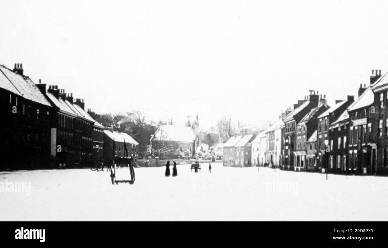 Hiver à Yarm sur Tees au début des années 1880 Banque D'Images