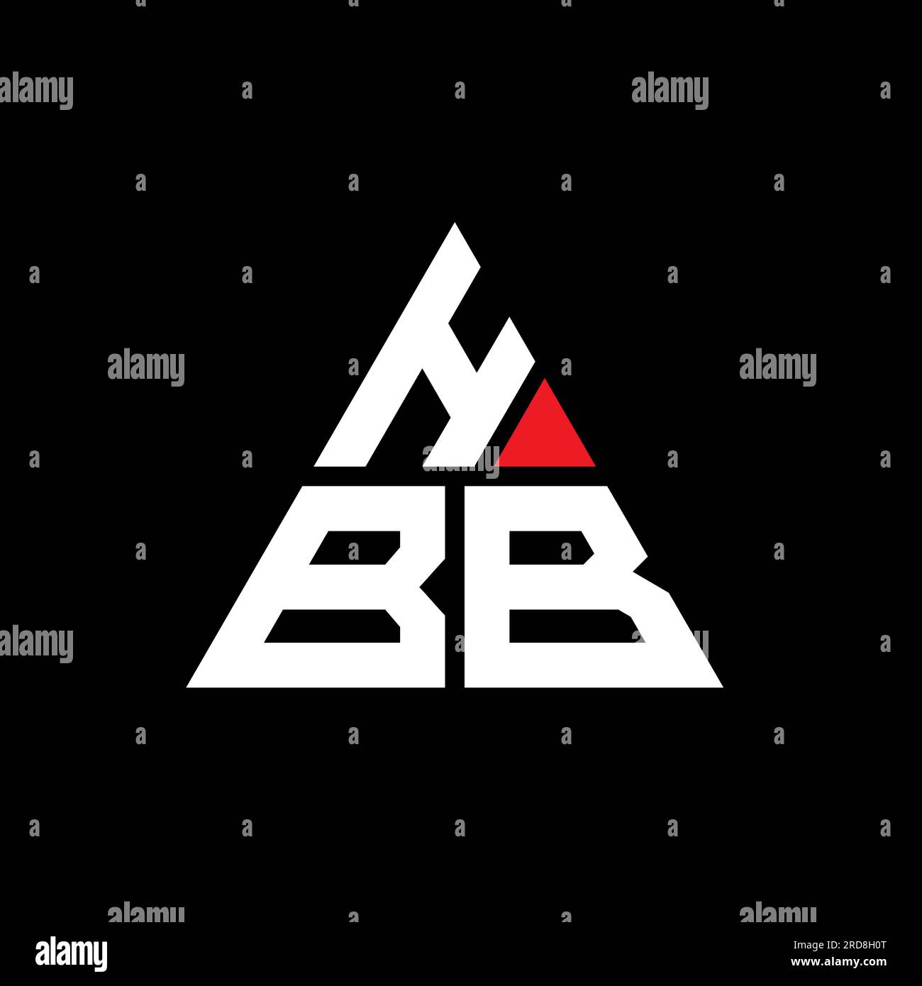 Logo de lettre triangle HBB avec forme de triangle. Monogramme de conception de logo triangle HBB. Modèle de logo vectoriel triangle HBB avec couleur rouge. HBB triangul Illustration de Vecteur