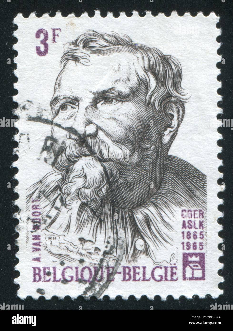 RUSSIE KALININGRAD, 20 OCTOBRE 2015 : timbre imprimé par la Belgique, montrant Adam van Noort, vers 1960 Banque D'Images