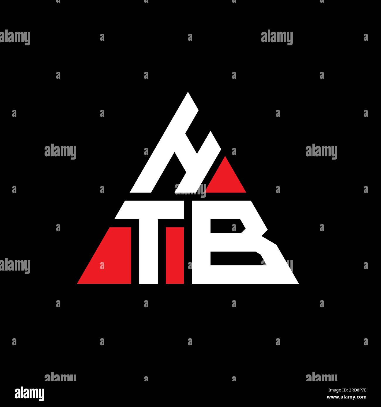 Logo lettre triangle HTB avec forme de triangle. Monogramme de logo triangle HTB. Modèle de logo vecteur triangle HTB avec couleur rouge. HTB triangul Illustration de Vecteur