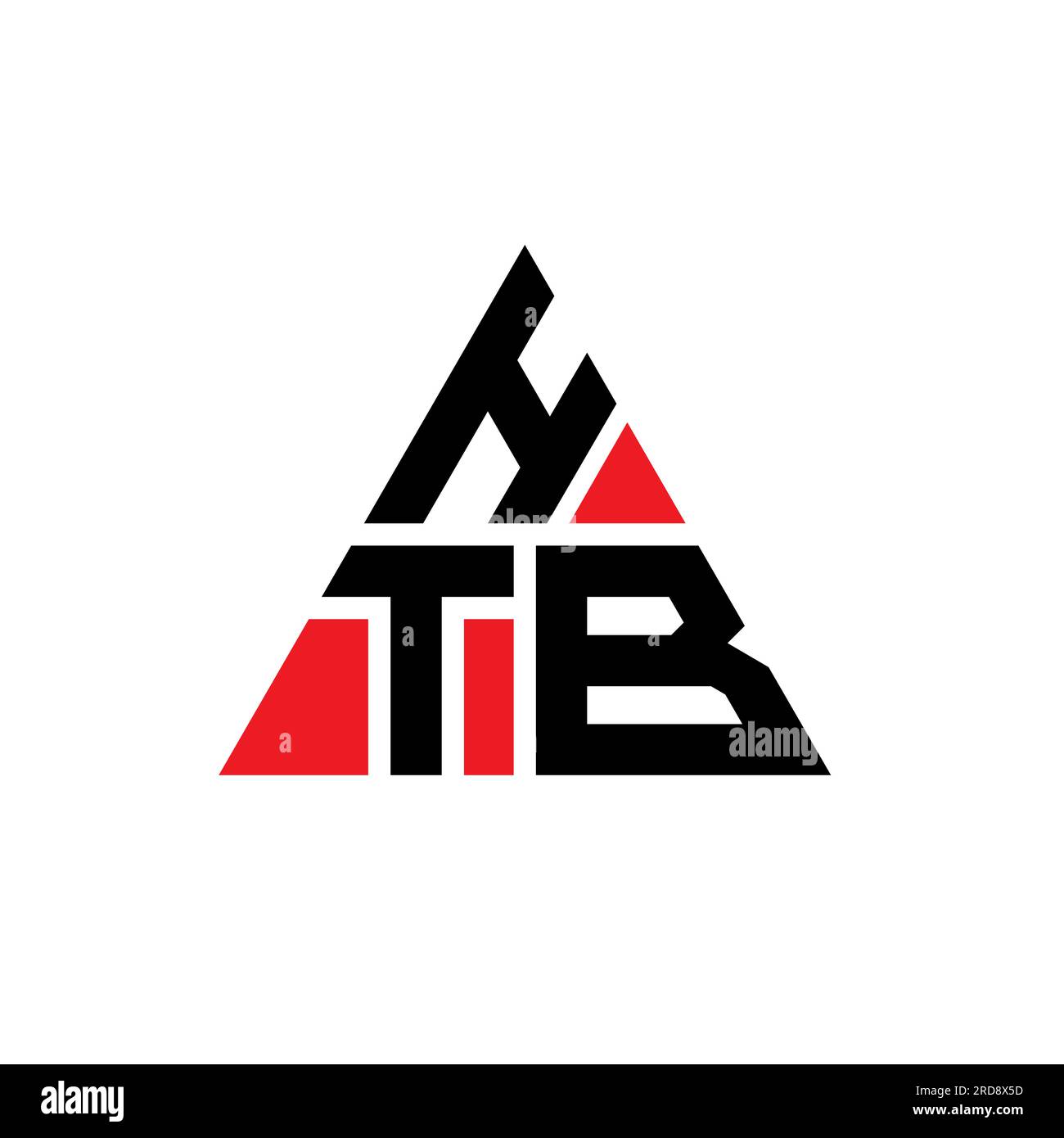 Logo lettre triangle HTB avec forme de triangle. Monogramme de logo triangle HTB. Modèle de logo vecteur triangle HTB avec couleur rouge. HTB triangul Illustration de Vecteur