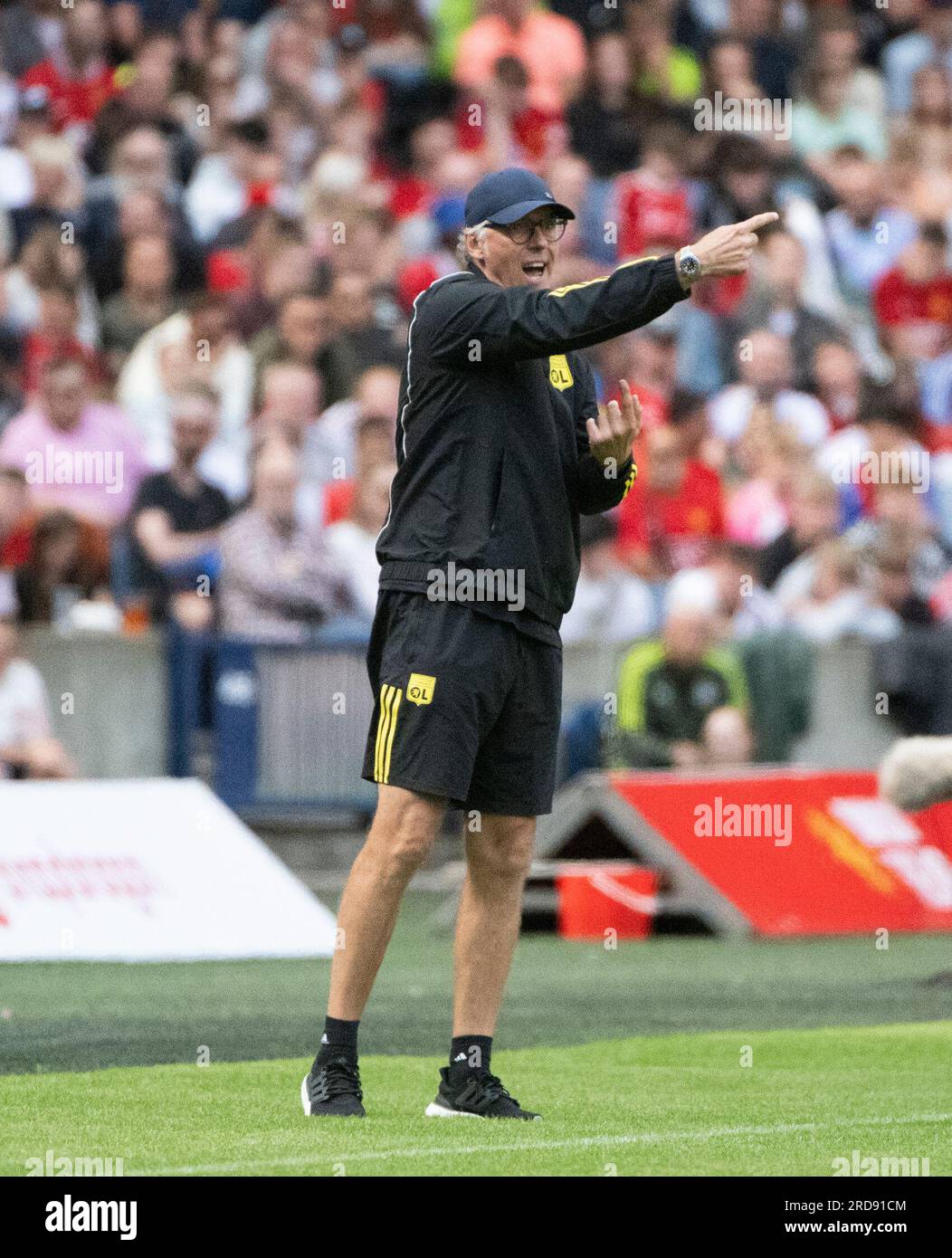 Edimbourg, Royaume-Uni. 19 juillet 2023. Amical de pré-saison - Manchester United FC - Olympique Lyonnais 19/7/2023. L'entraîneur de l'Olympique Lyon, Laurent blanc, pendant le match alors que Manchester United affronte l'Olympique Lyonnais lors d'un match amical de pré-saison au Murrayfield Stadium, Édimbourg, Écosse, Royaume-Uni crédit : Ian Jacobs/Alamy Live News Banque D'Images