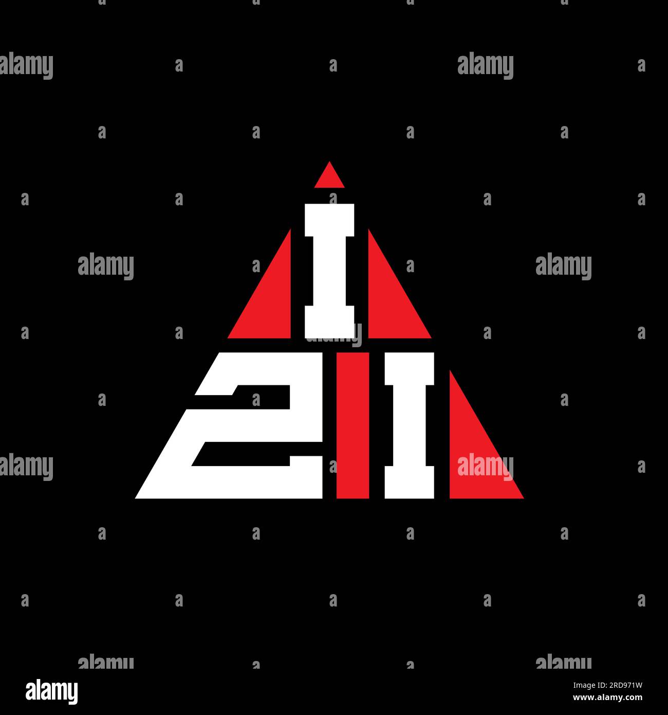 Logo de lettre triangle IZI avec forme de triangle. Monogramme de logo triangle IZI. Modèle de logo vectoriel triangle IZI avec couleur rouge. IZI triangul Illustration de Vecteur