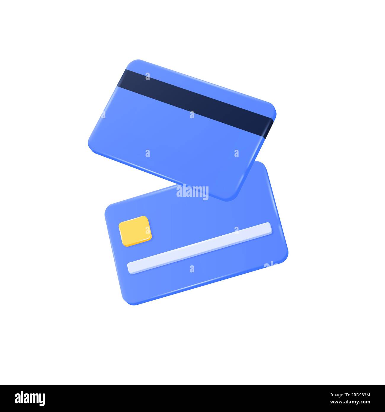 cartes de crédit en plastique 3d en vol. illustration vectorielle réaliste isolée sur fond blanc. Illustration de Vecteur