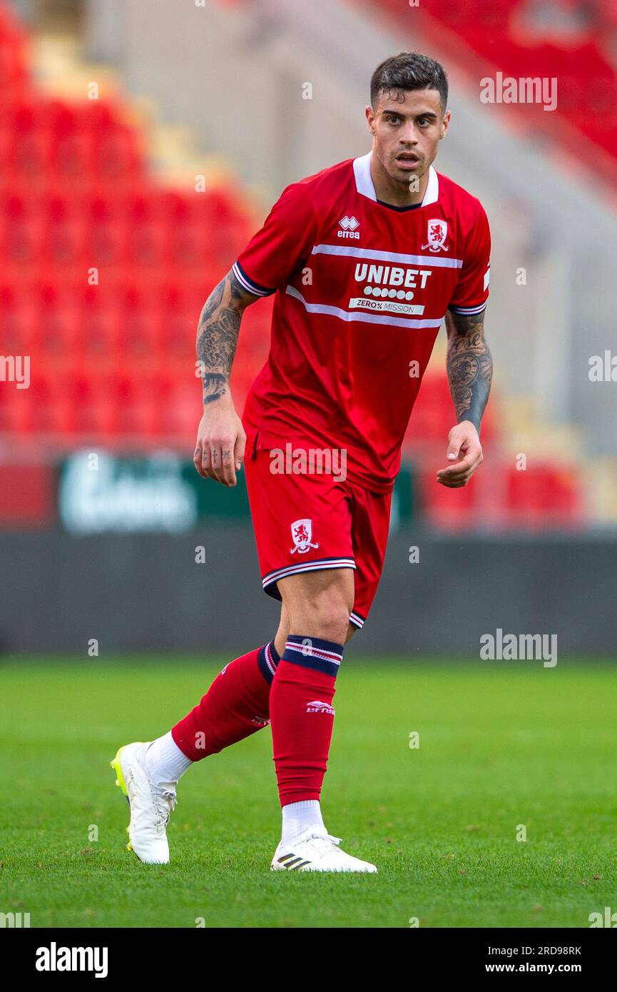 Martin Payero de Middlesbrough lors du match amical de pré-saison entre Rotherham United et Middlesbrough au New York Stadium, Rotherham le mercredi 19 juillet 2023. (Photo : Trevor Wilkinson | MI News) crédit : MI News & Sport / Alamy Live News Banque D'Images