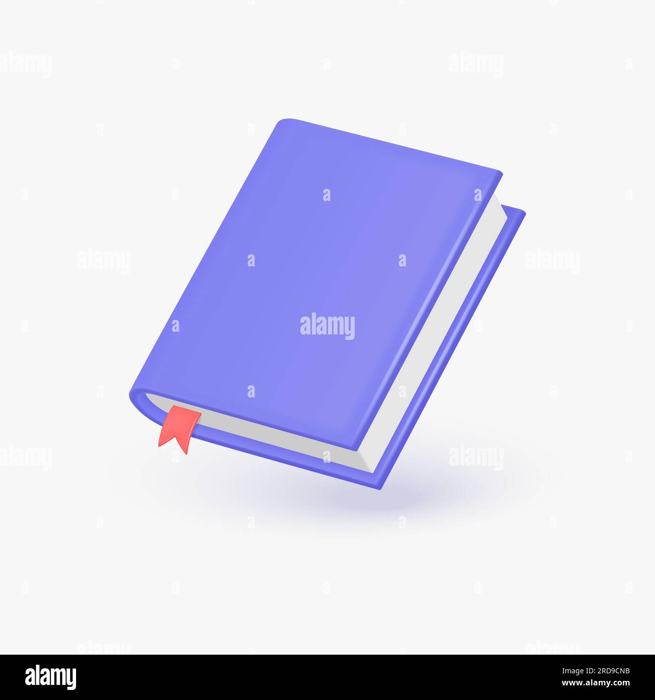 icône de livre 3d avec signet rouge dans un style réaliste. livre relié ...