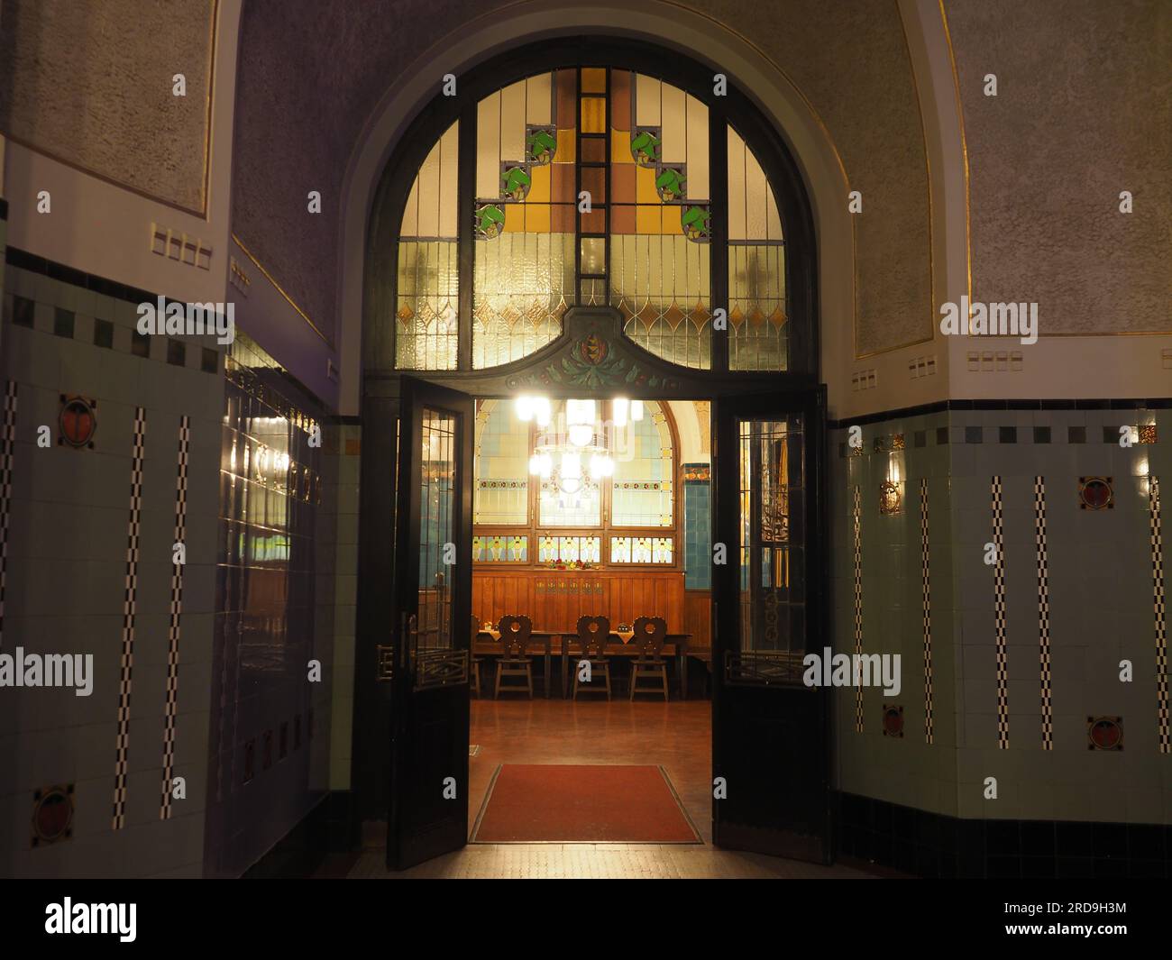 Intérieur d'un restaurant à la mairie, Prague Czec Banque D'Images