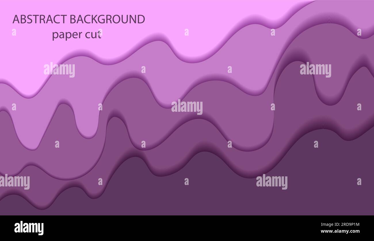 Fond abstrait, lignes et vagues dans le style de papier coupé, peinture coulant sur le mur, couleur tendance Sparklin raisin Illustration de Vecteur