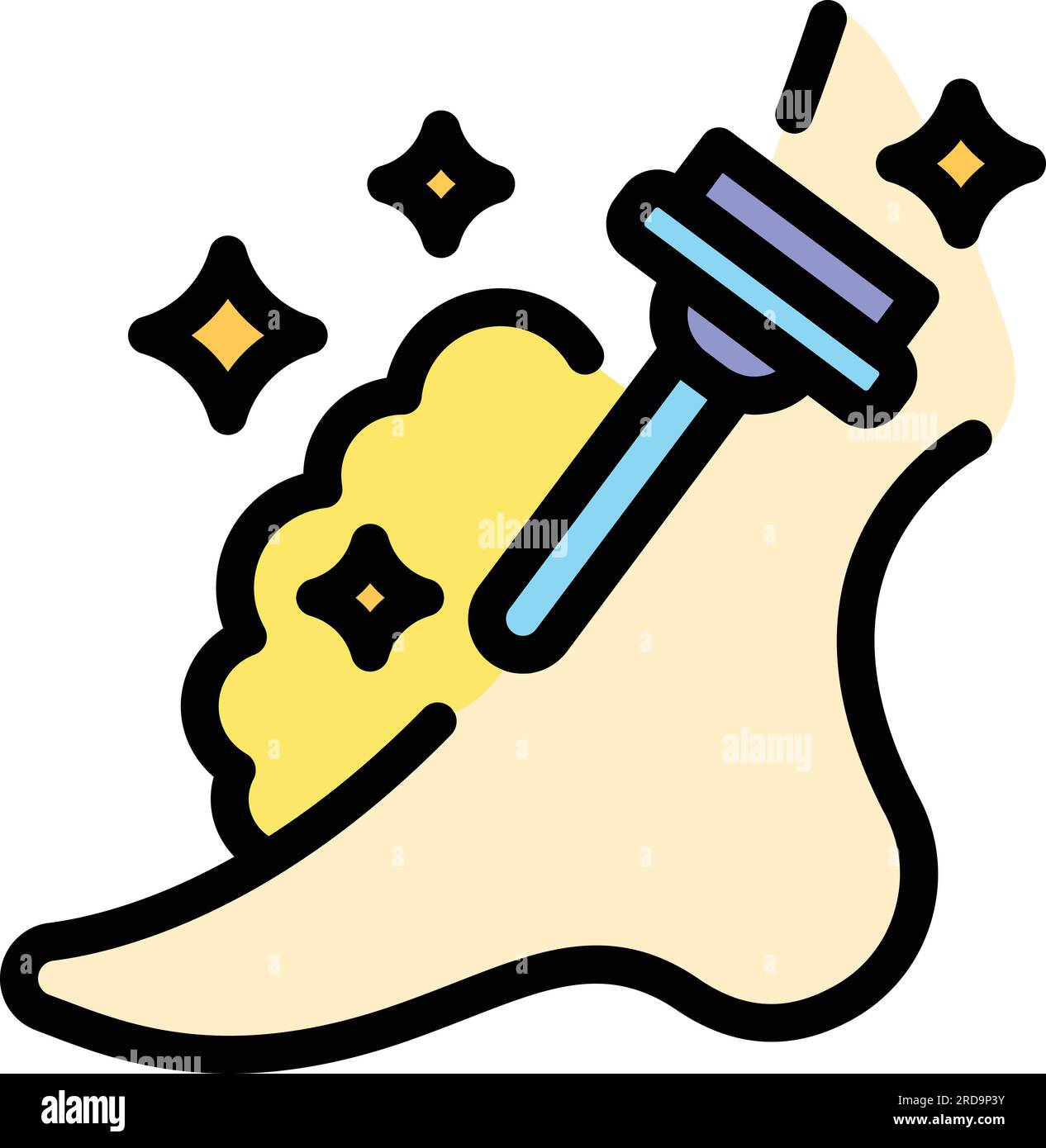 Vecteur de contour d'icône de soin de pédicure. Beauté des pieds. Couleur de lotion de pieds plat Illustration de Vecteur