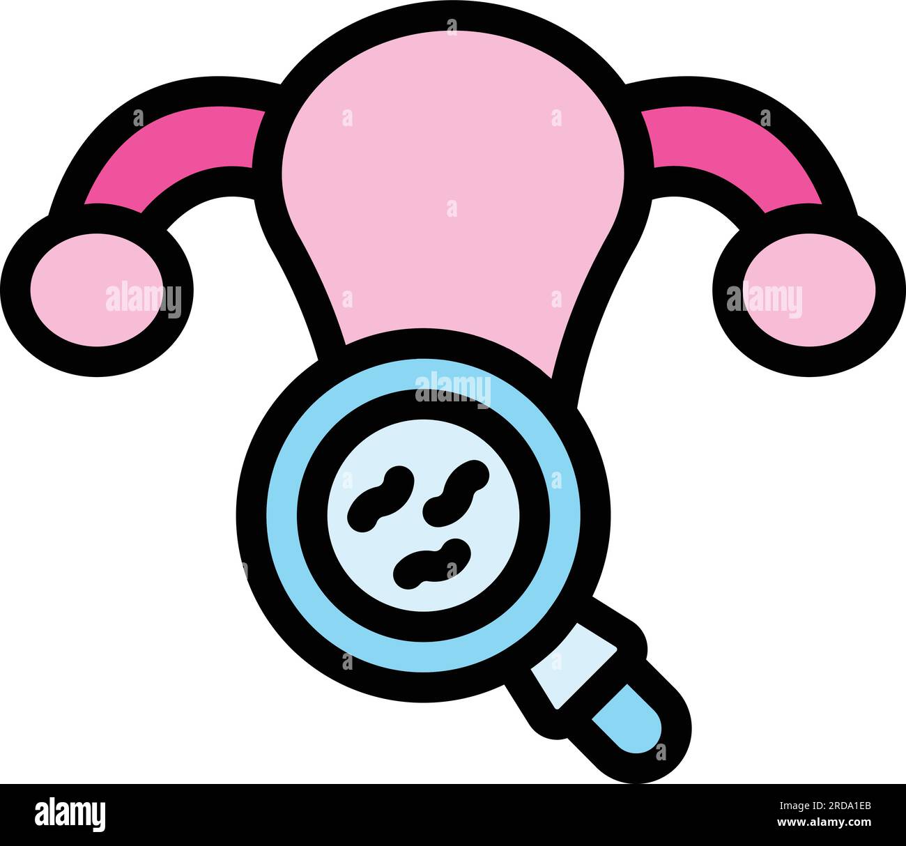 Vecteur de contour d'icône d'insémination féminine. Fertilité artificielle. Transfert de couleur à plat Illustration de Vecteur