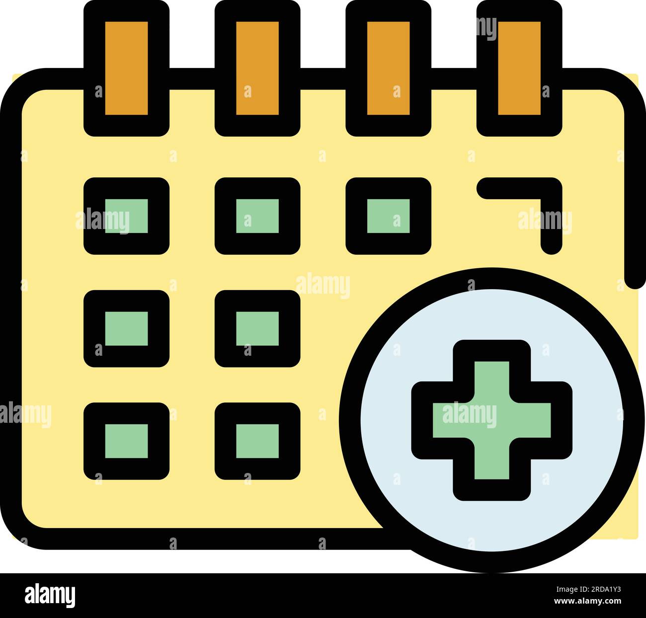 Treatment calendar icon outline vector. Medical schedule. Healthcare timetable color flat Illustration de Vecteur