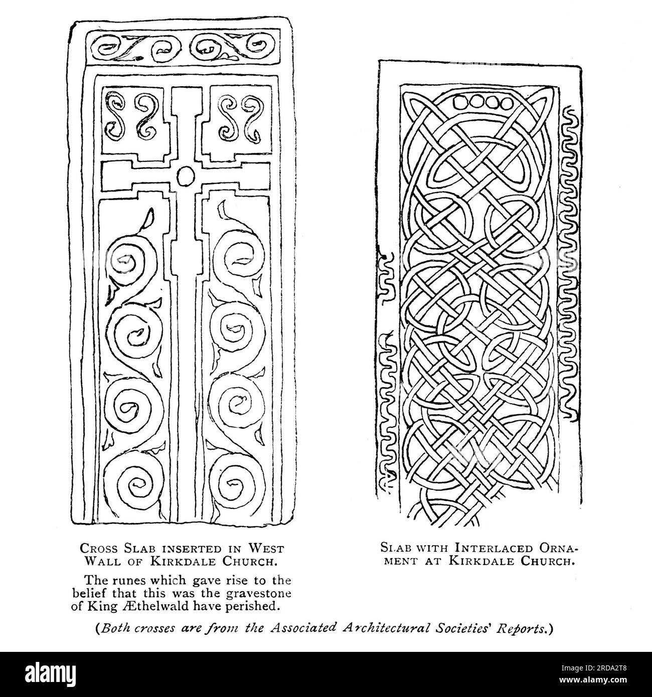Saxon Stones at Kirkdale extrait du livre ' l'évolution d'une ville anglaise ; étant l'histoire de la ville antique de Pickering dans le Yorkshire, des temps préhistoriques jusqu'à l'année de notre Seigneur Nineten Hundred & 5 ' par Gordon Home, Éditeur Londres, J.M. Dent & co. ; New York, E.P. Dutton & co. 1905 Banque D'Images