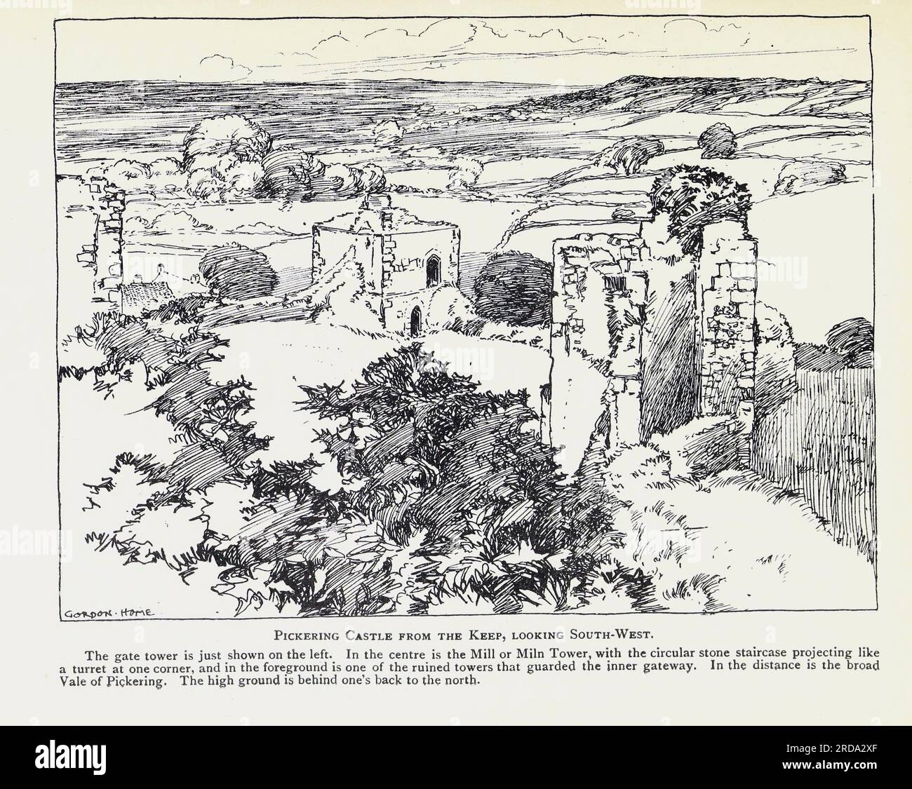 Château de Pickering du donjon du livre ' l'évolution d'une ville anglaise ; étant l'histoire de l'ancienne ville de Pickering dans le Yorkshire, des temps préhistoriques jusqu'à l'année de notre Seigneur Nineten Hundred & 5 ' par Gordon Home, Éditeur Londres, J.M. Dent & co. ; New York, E.P. Dutton & co. 1905 Banque D'Images Château de Pickering du donjon du livre ' l'évolution d'une ville anglaise ; étant l'histoire de l'ancienne ville de Pickering dans le Yorkshire, des temps préhistoriques jusqu'à l'année de notre Seigneur Nineten Hundred & 5 ' par Gordon Home, Éditeur Londres, J.M. Dent & co. ; New York, E.P. Dutton & co. 1905 Banque D'Images