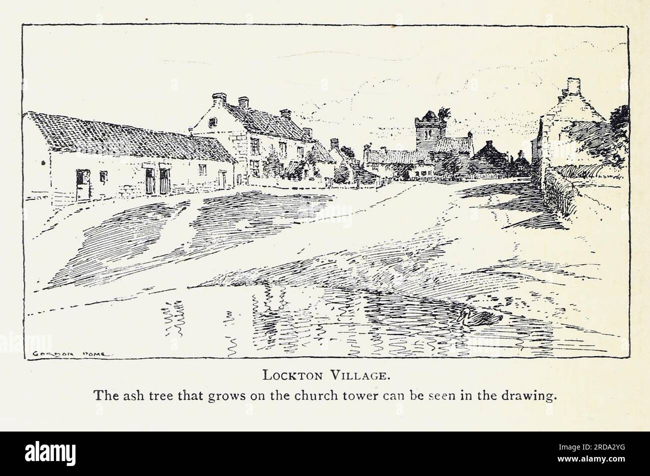 Lockton Village extrait du livre ' l'évolution d'une ville anglaise ; étant l'histoire de la ville antique de Pickering dans le Yorkshire, des temps préhistoriques jusqu'à l'année de notre Seigneur Nineten Hundred & 5 ' par Gordon Home, Éditeur Londres, J.M. Dent & co. ; New York, E.P. Dutton & co. 1905 Banque D'Images