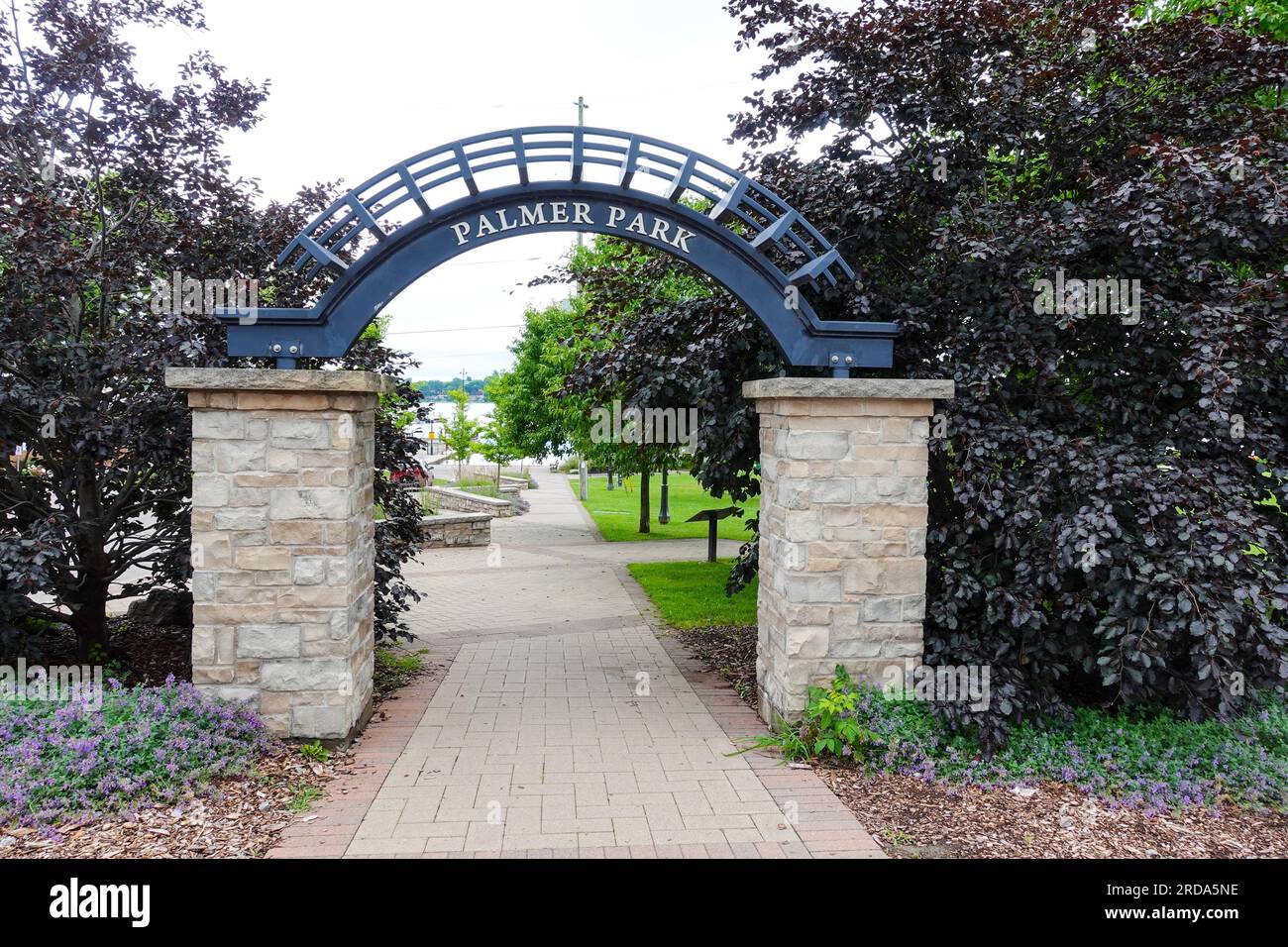 Palmer Park à Port Perry, Ontario, Canada, est nommé d'après le canadien Daniel David Palmer, fondateur de la chiropratique. Il vivait sur Mary Street, Port Perry Banque D'Images