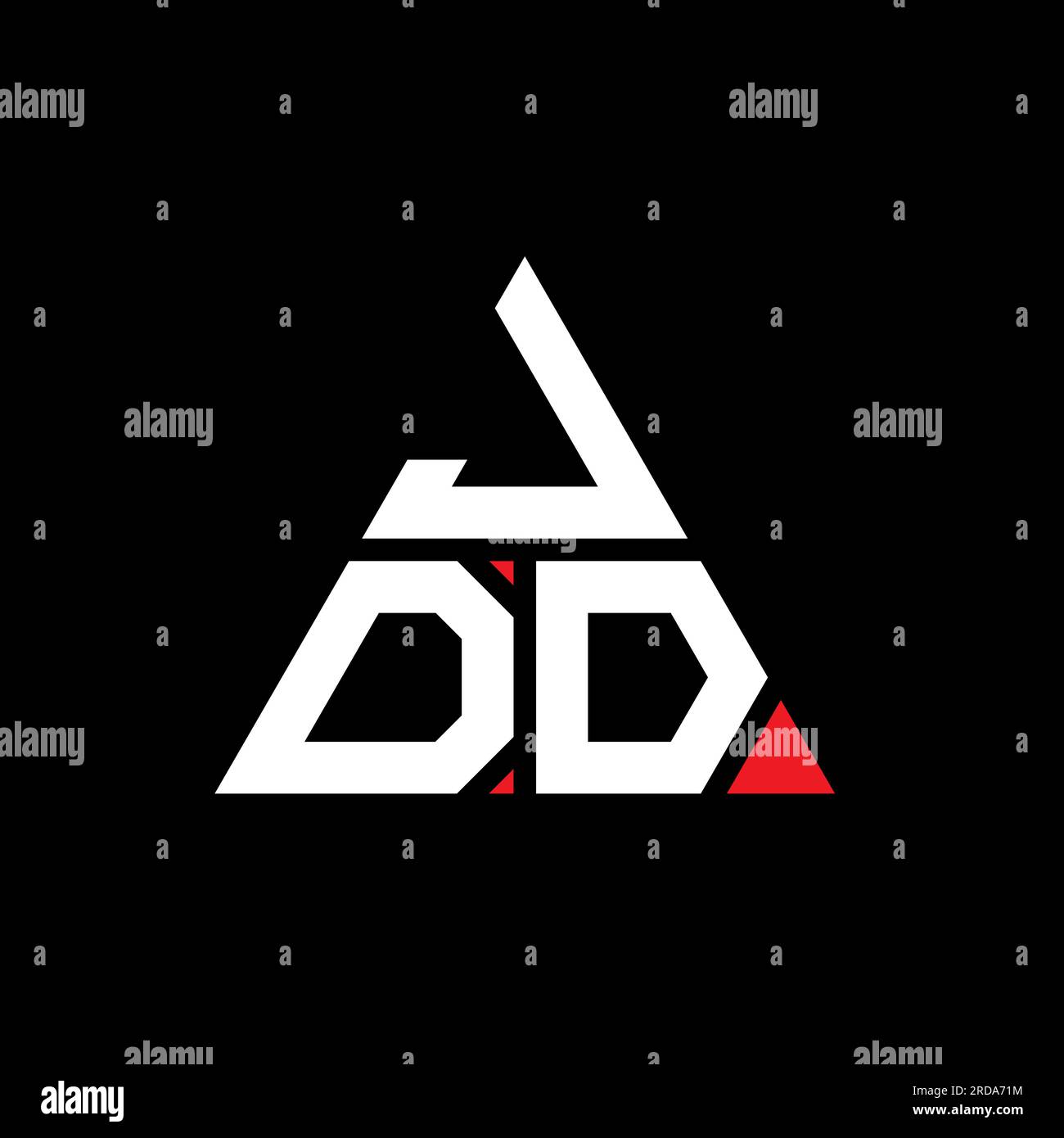 Logo en forme de triangle JDD. Monogramme de logo triangle JDD. Modèle de logo vecteur triangle JDD avec couleur rouge. JDD triangul Illustration de Vecteur