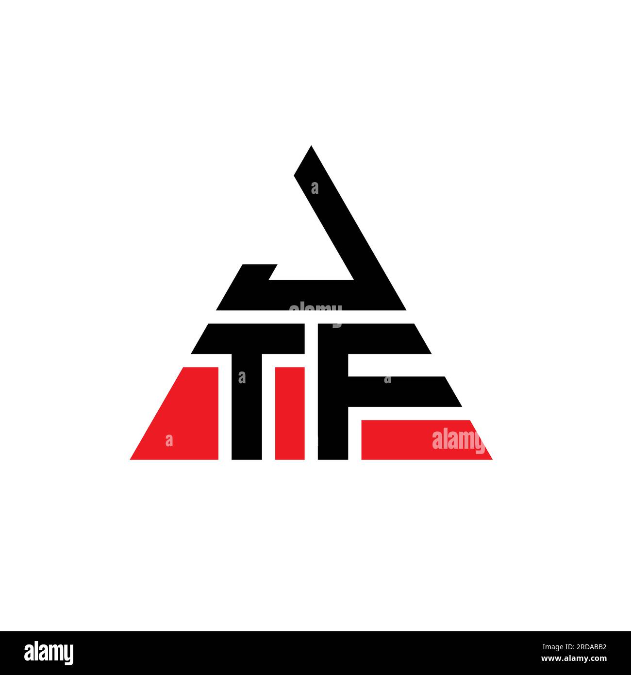 Design de logo de lettre triangle JTF avec forme de triangle. Monogramme de conception de logo de triangle de JTF. Modèle de logo vecteur triangle JTF avec couleur rouge. JTF triangul Illustration de Vecteur