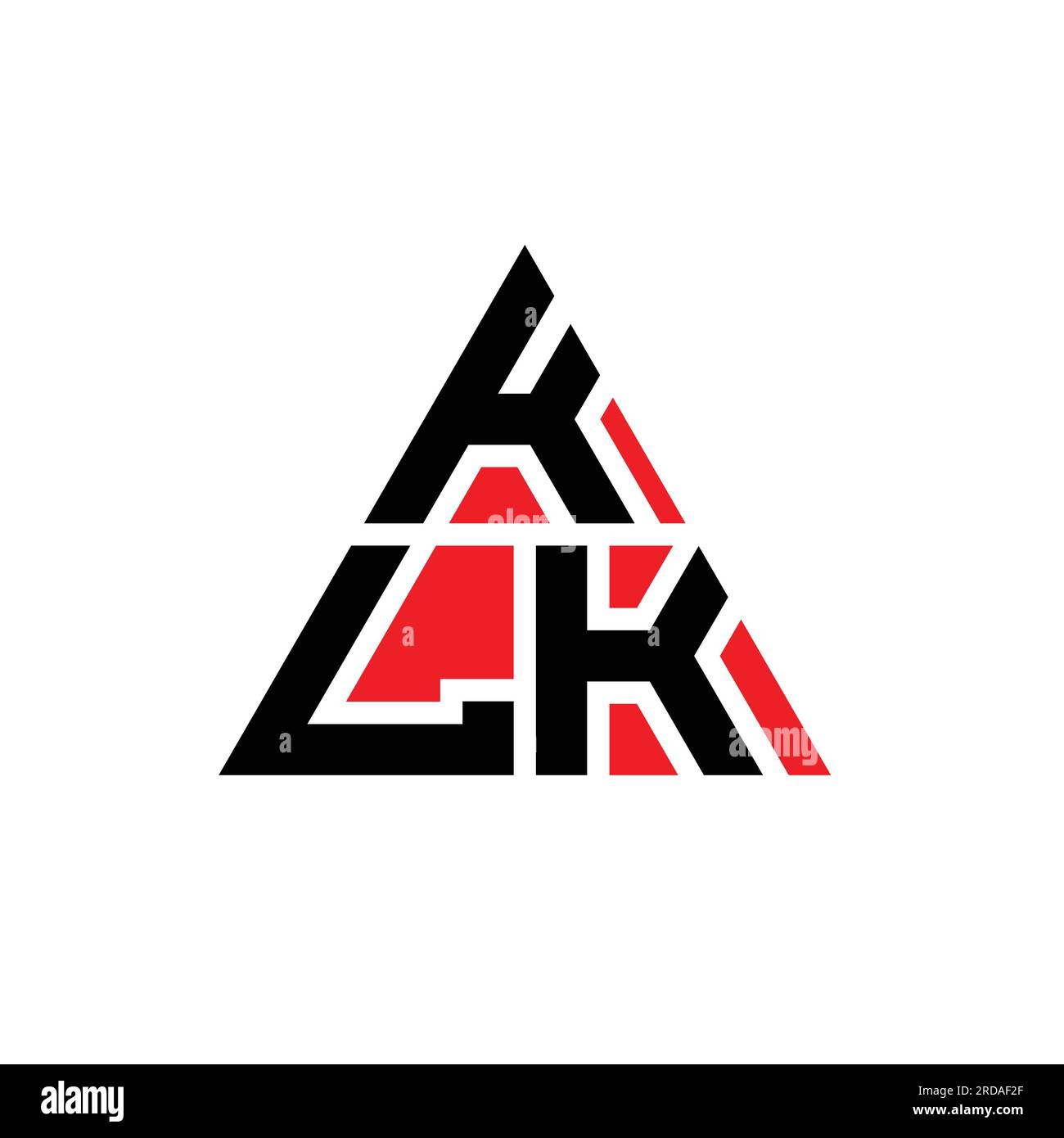 Logo en forme de triangle KLK. Monogramme de logo triangle KLK. Modèle de logo vectoriel triangle KLK avec couleur rouge. KLK triangul Illustration de Vecteur