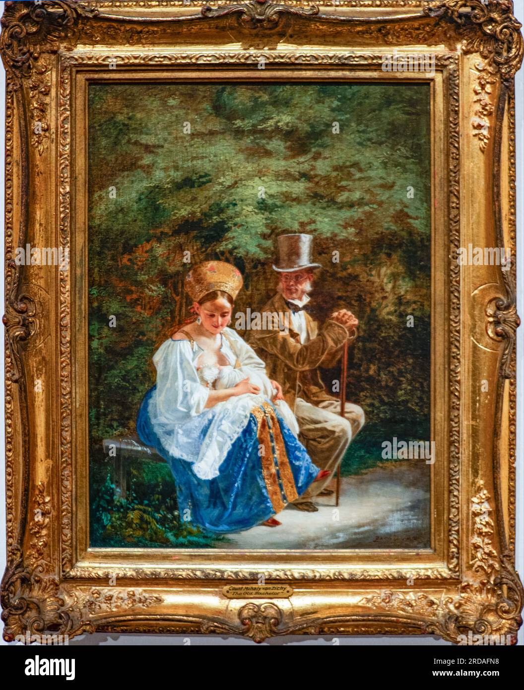 Der alte Hagestolz. Huile sur toile. 1847/1850. Créateur : Mihaly von Zichy, Zala 1827 - 1906 St. Petersburg Banque D'Images