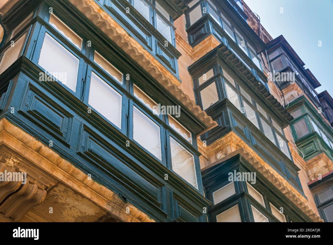 La Valette Malte balcons Banque D'Images