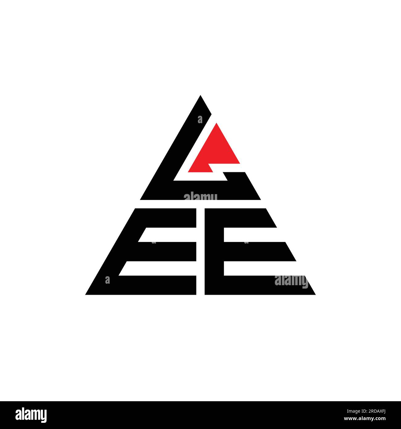 Logo de lettre triangle LEE avec forme de triangle. Monogramme de logo triangle LEE. Modèle de logo vecteur triangle LEE avec la couleur rouge. LEE triangul Illustration de Vecteur