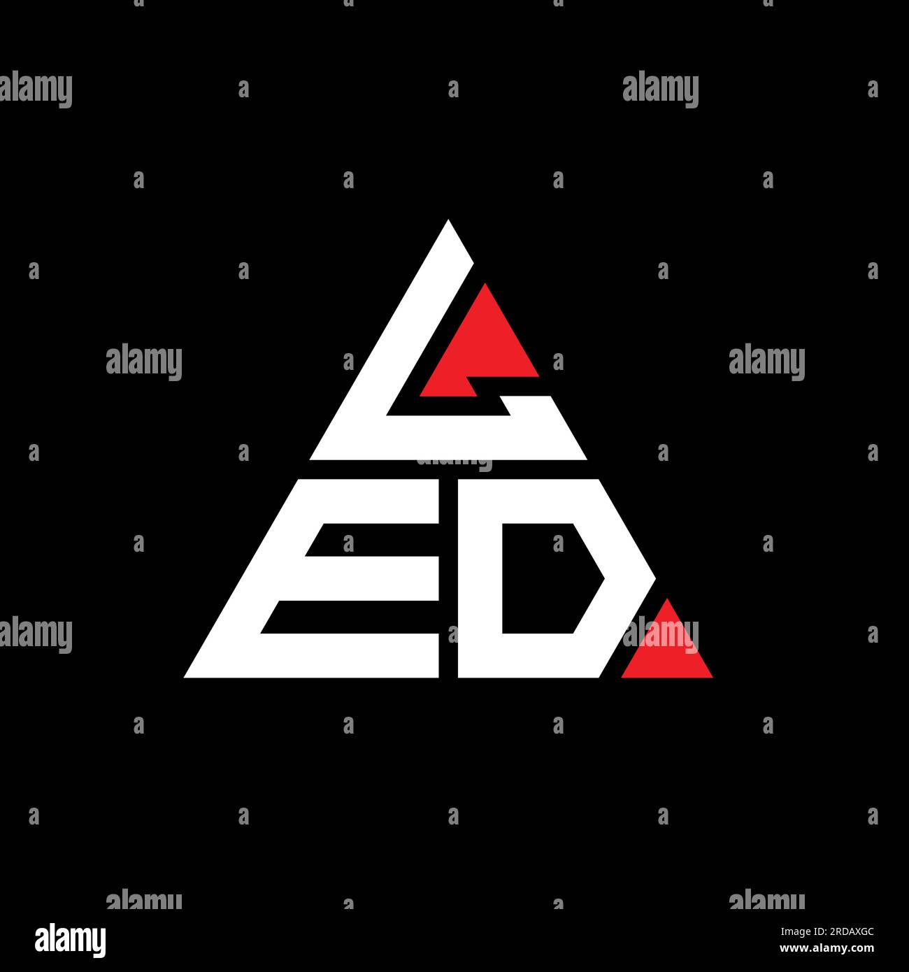 Logo de lettre triangle LED avec forme de triangle. Monogramme de logo triangle LED. Modèle de logo vecteur triangle LED avec couleur rouge. Triangul LED Illustration de Vecteur