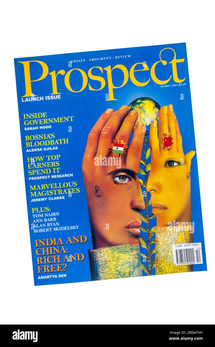 Un exemplaire du numéro de lancement d'octobre 1995 du magazine Prospect. Banque D'Images