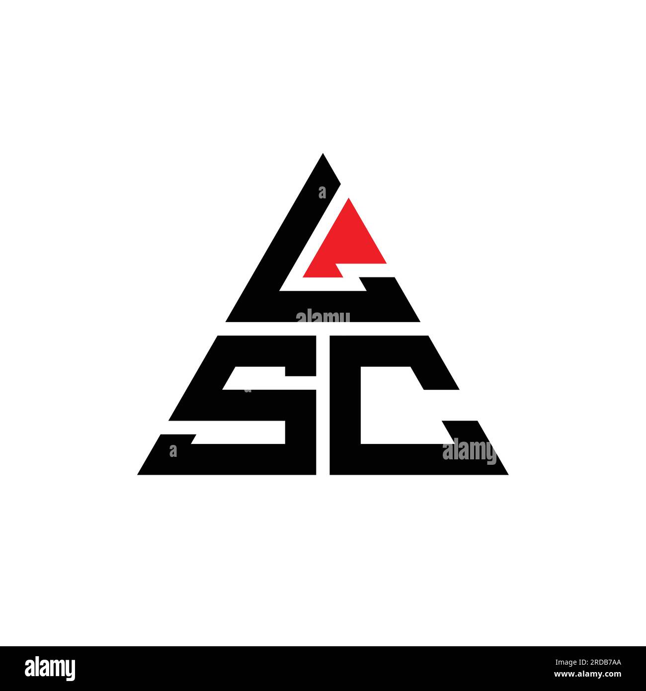 Logo de lettre triangle LSC avec forme de triangle. Monogramme de logo triangle LSC. Modèle de logo vecteur triangle LSC avec couleur rouge. LSC triangul Illustration de Vecteur