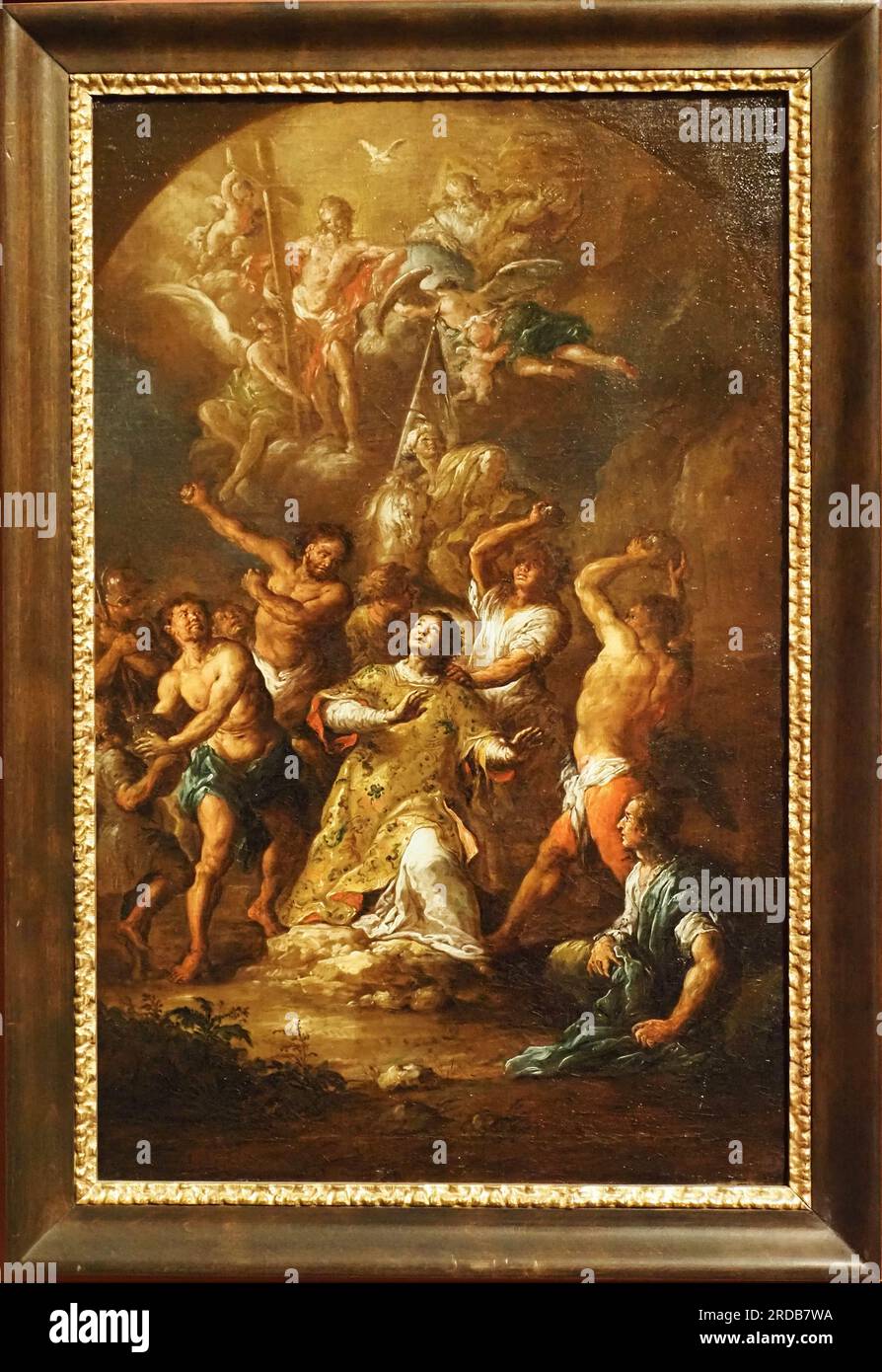 La lapidation de St. Stephen, huile sur toile, circa 1770 / 1780. Créateur : FGranz Xaver Wagenschon, Litic 1726 - 1790 Vienne Banque D'Images